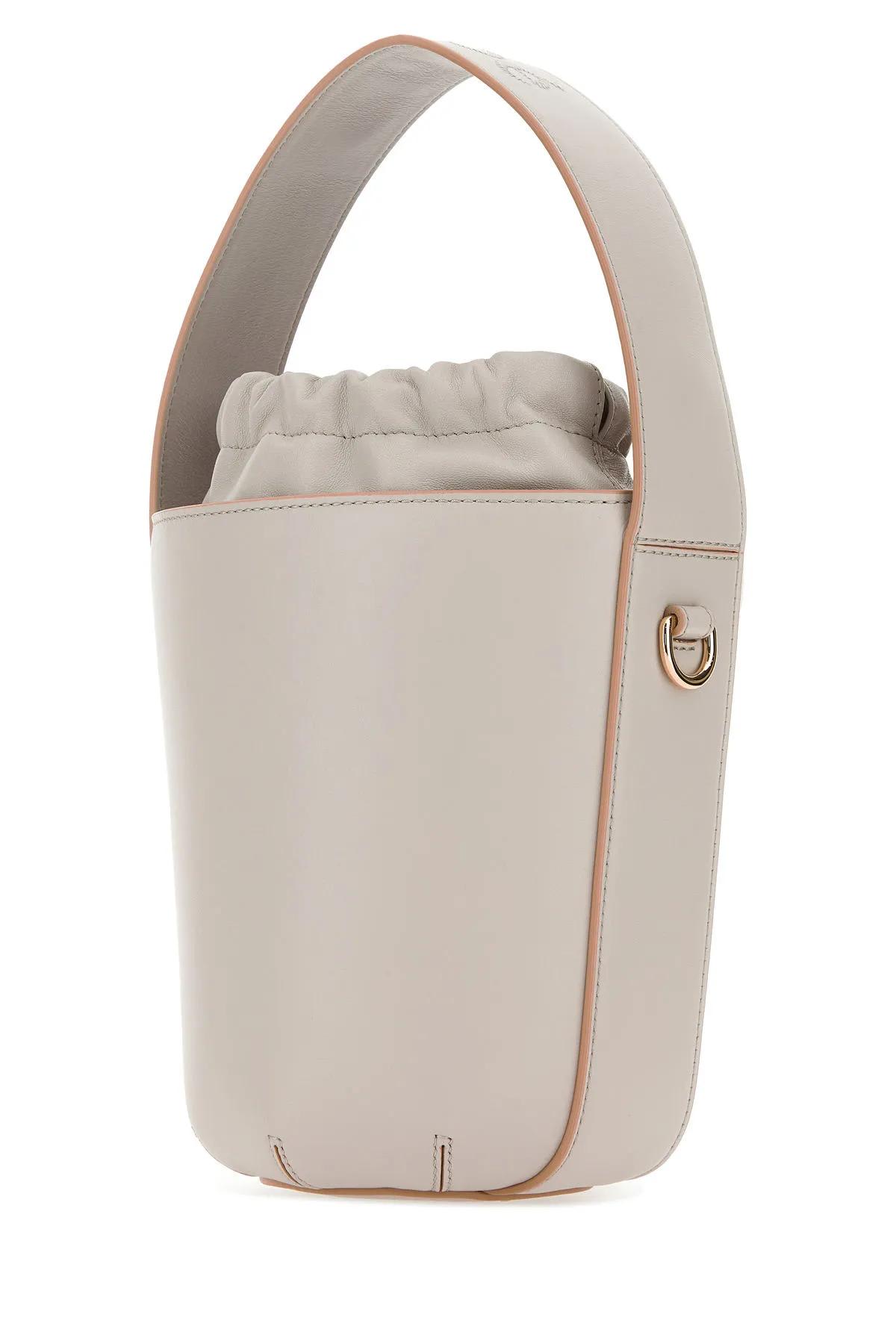 Shop Chloé Light Pink Leather Bucket Bag In Grey