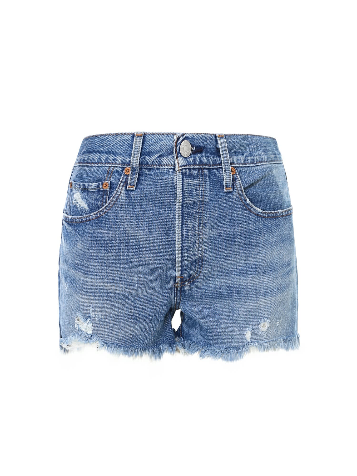 Shop Levi's Shorts In Blu Denim