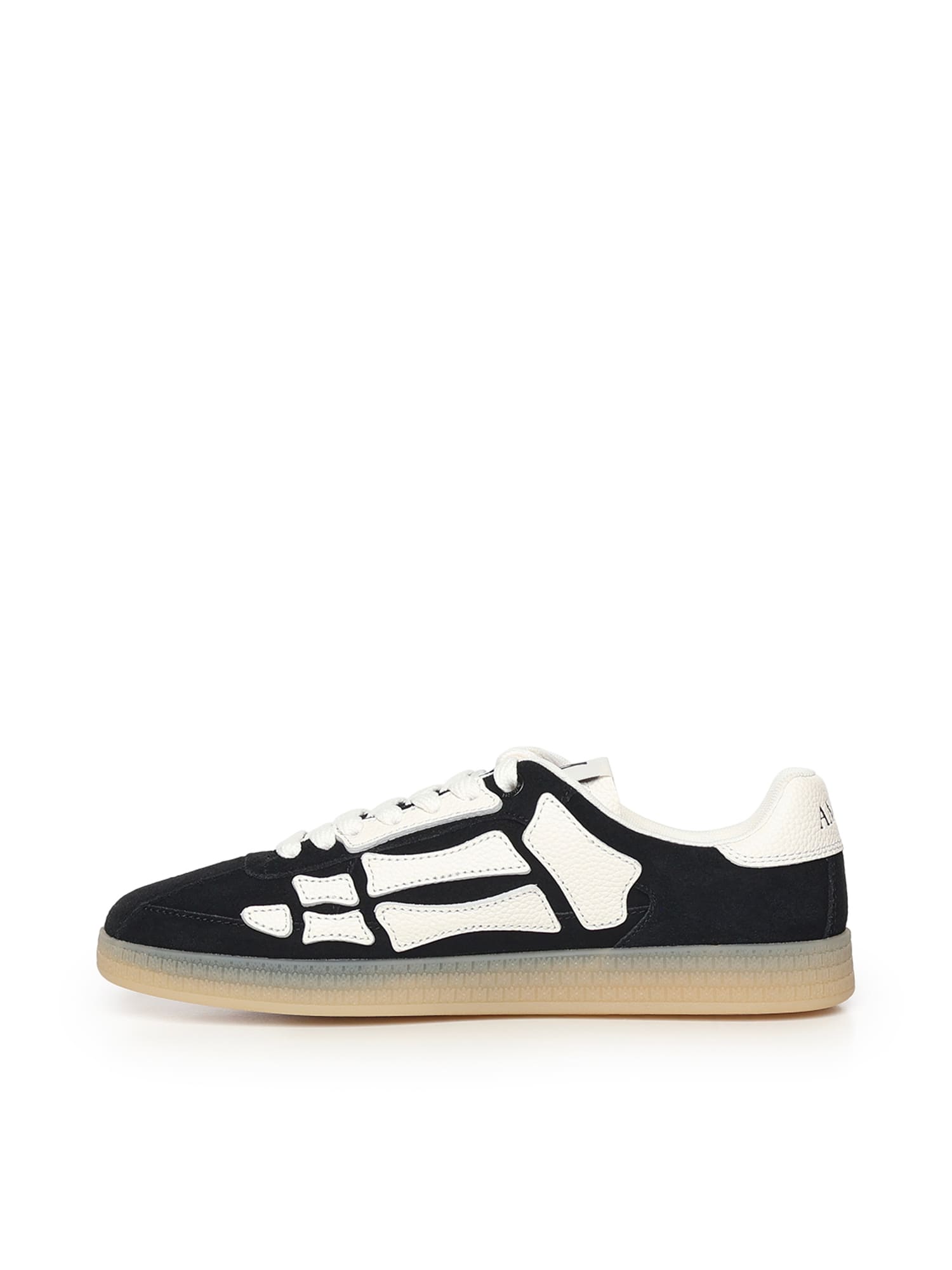 Amiri Pacific Bones Black Sneakers With Contrasting Side Patches And Logo Patch On The Tongue In Leather M In Black