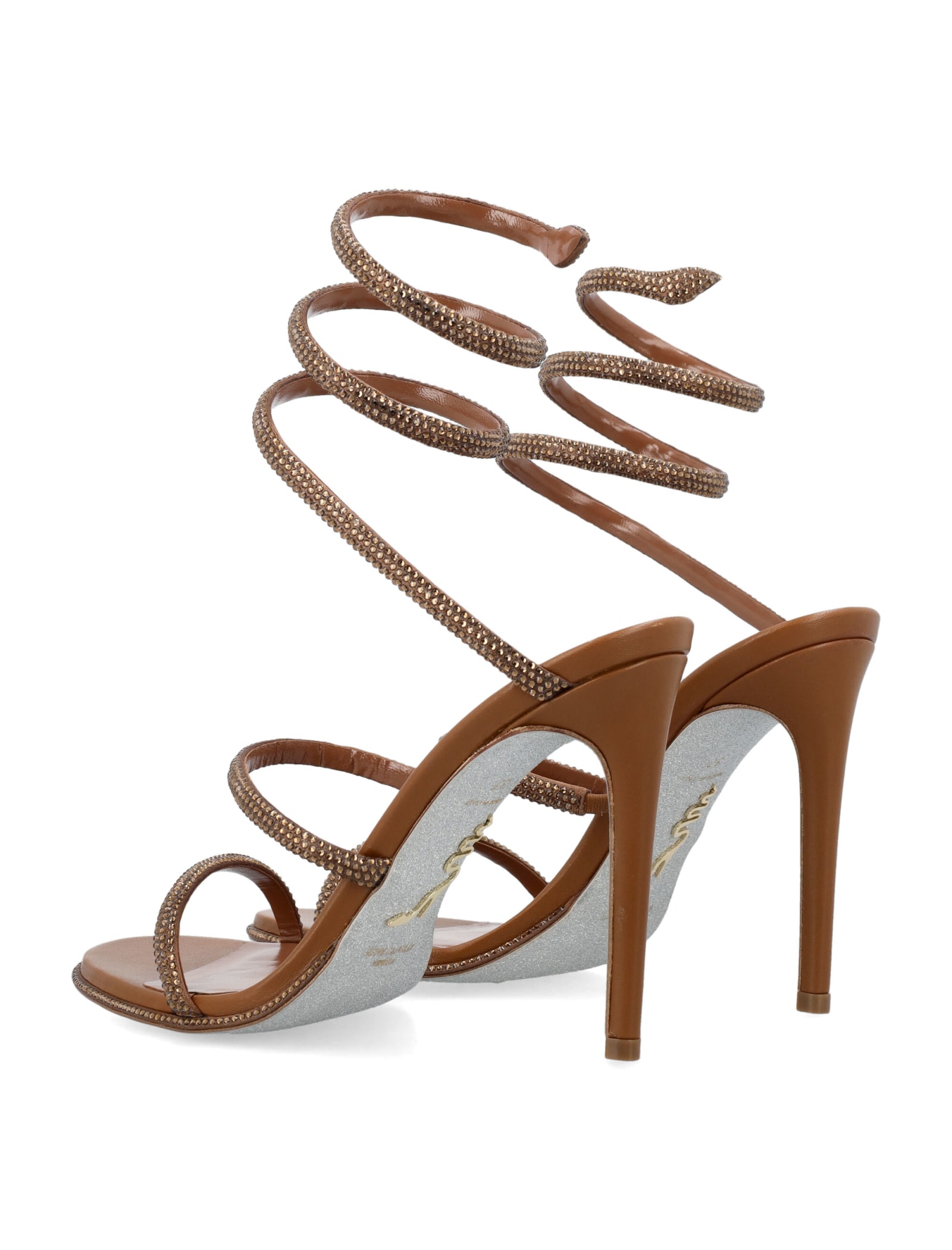 Shop René Caovilla Cleo Sandal In Smoked Topaz