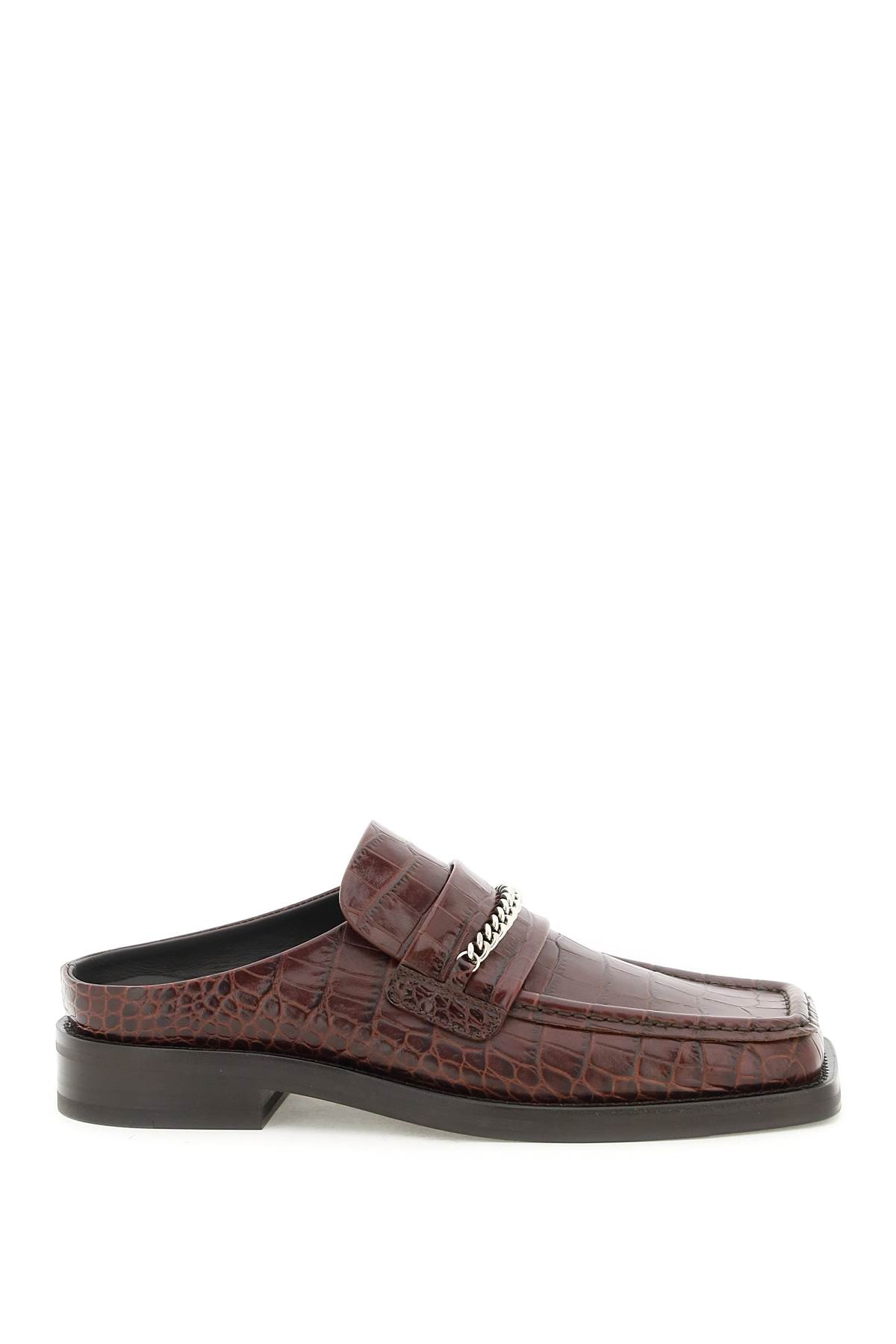 Martine Rose Croco-embossed Leather Loafers Mules