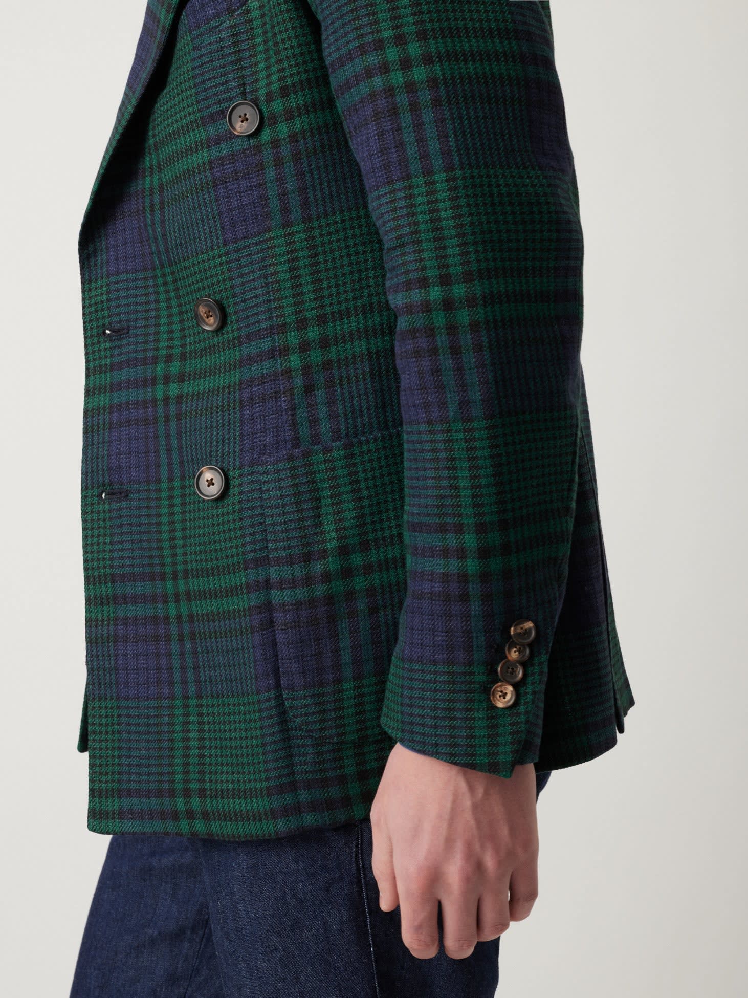 Shop Doppiaa Aaradeo Tartan Double-breasted Jacket