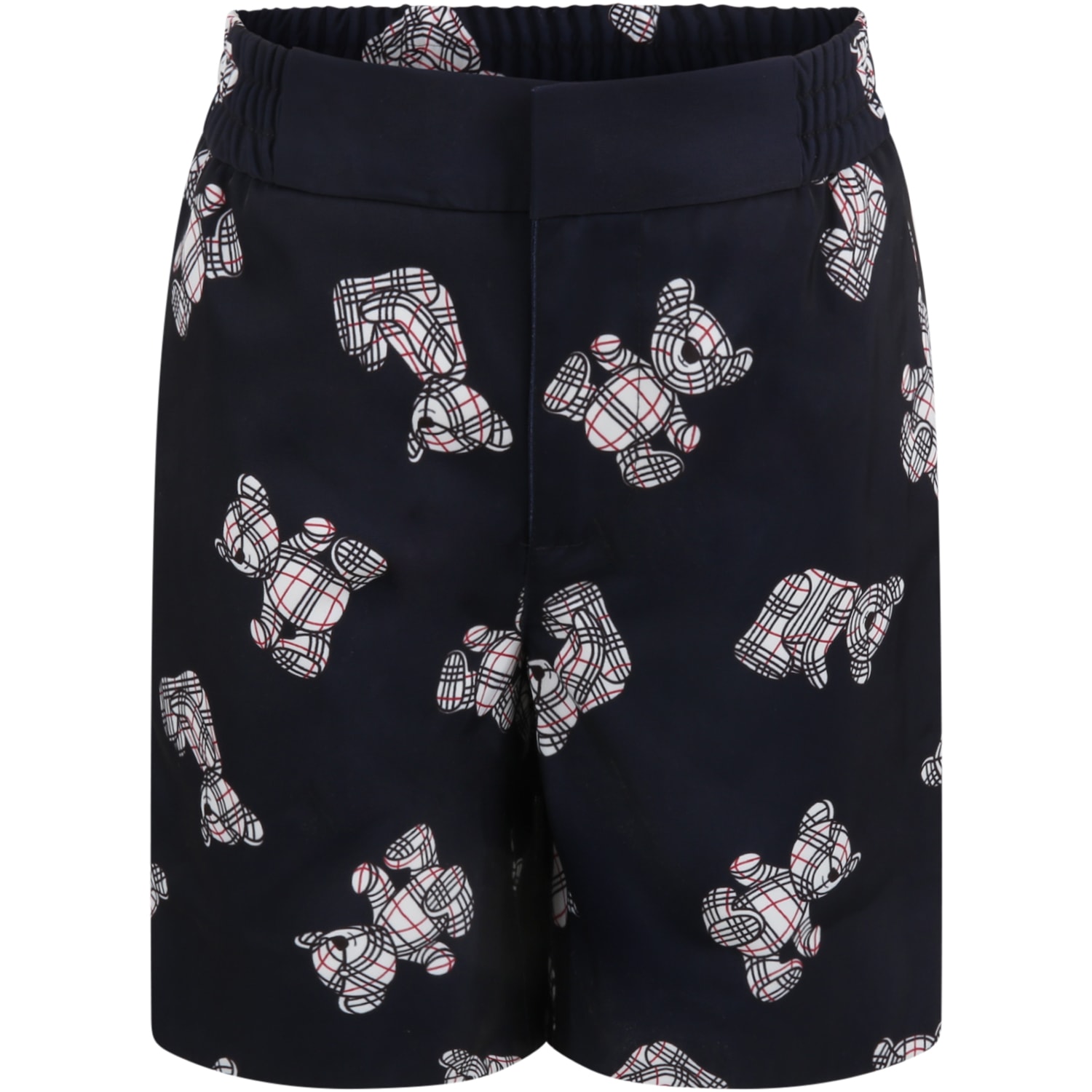 Burberry Blue Shorts For Boy With Iconic White Teddy Bear