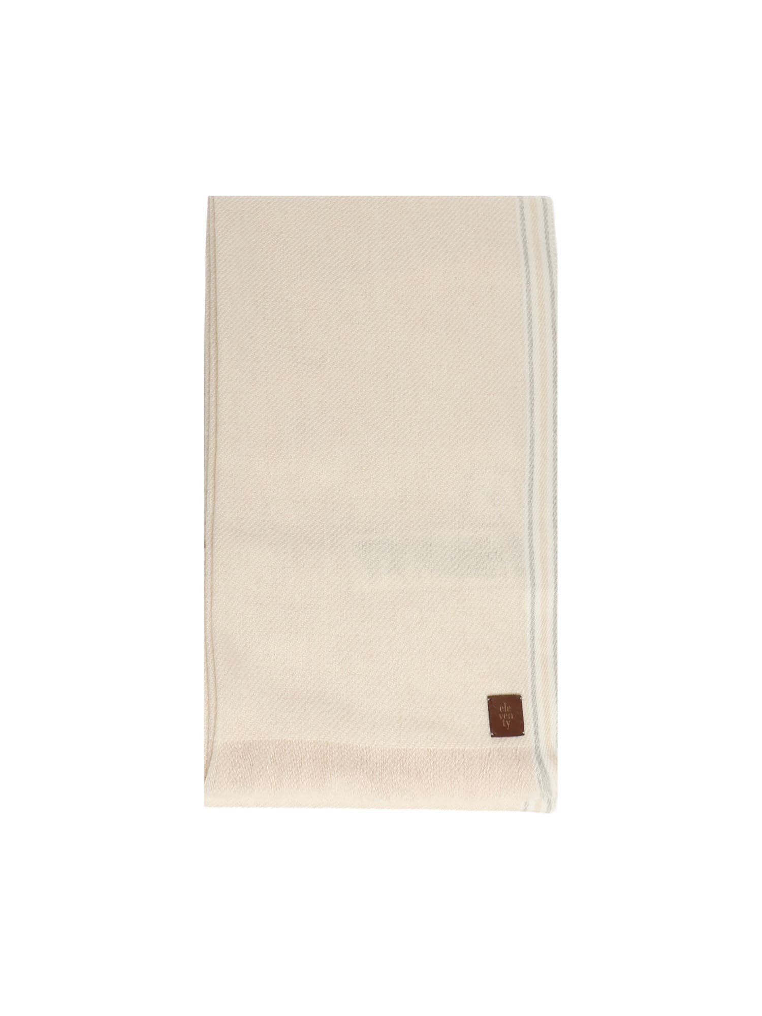 Eleventy Wool Scarf With Logo In Neutral