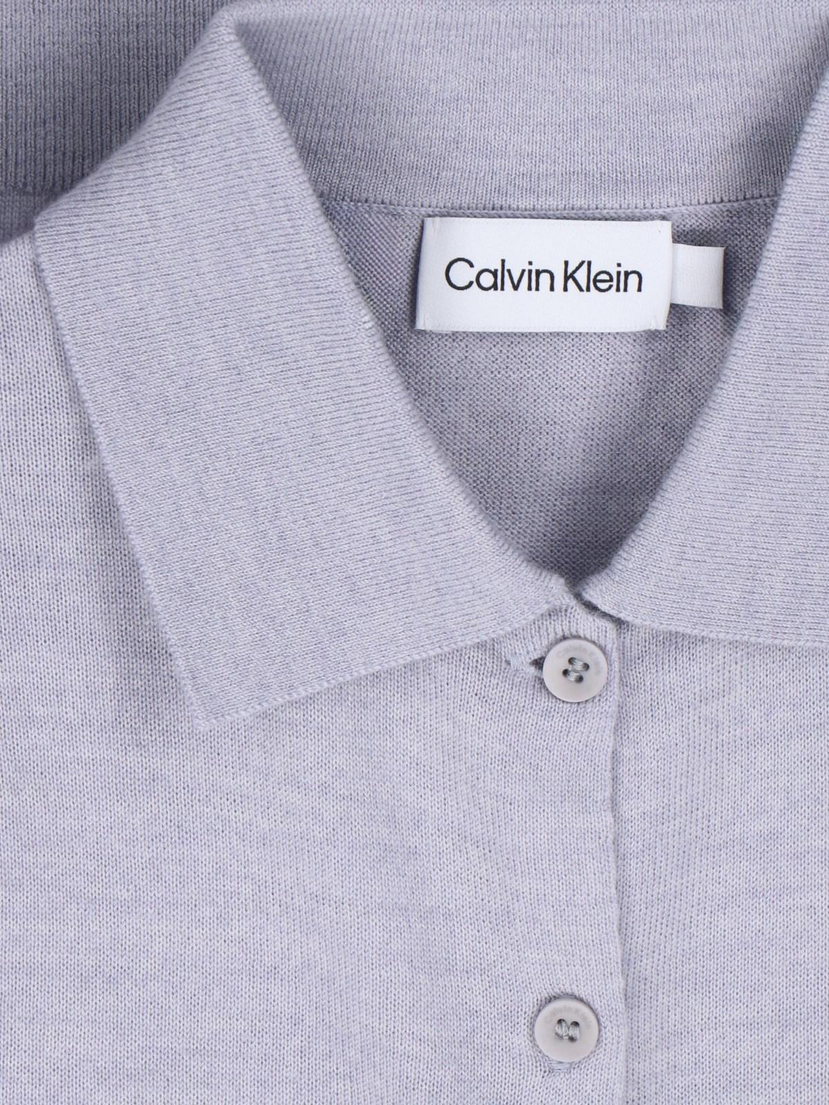 Shop Calvin Klein Wool Shirt In Pale Grey Heather