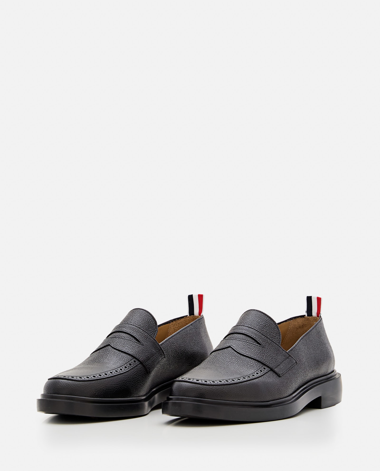 Shop Thom Browne Penny Leather Loafer In Black