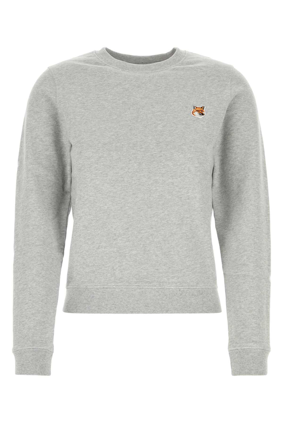 Maison Kitsuné Melange Grey Cotton Sweatshirt