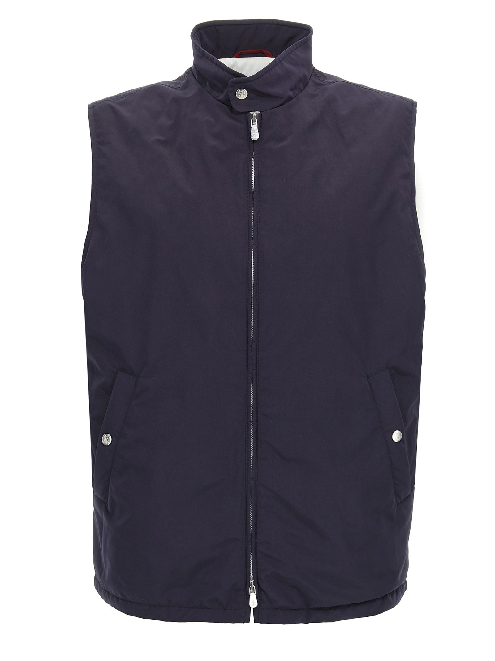 Brunello Cucinelli Water Resistant Nylon Vest In Blue