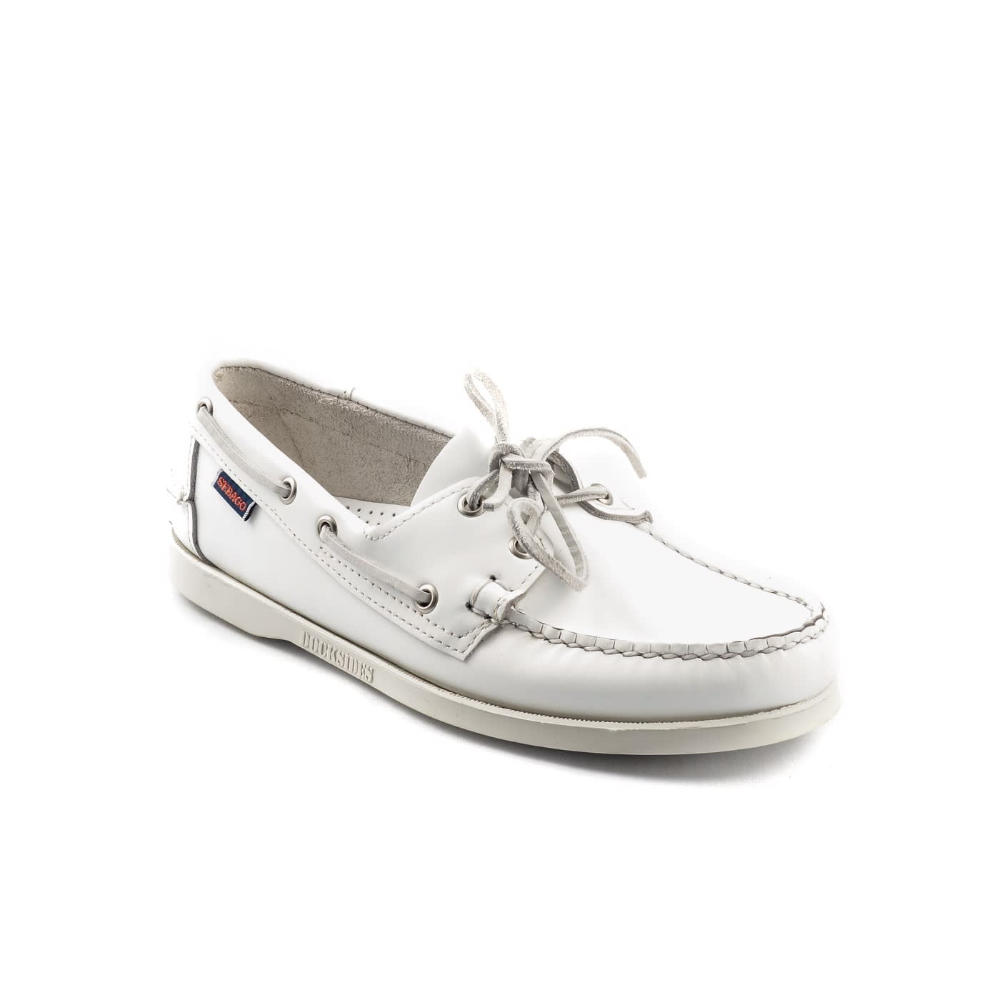 SEBAGO WHITE LEATHER UNLINED LOAFER