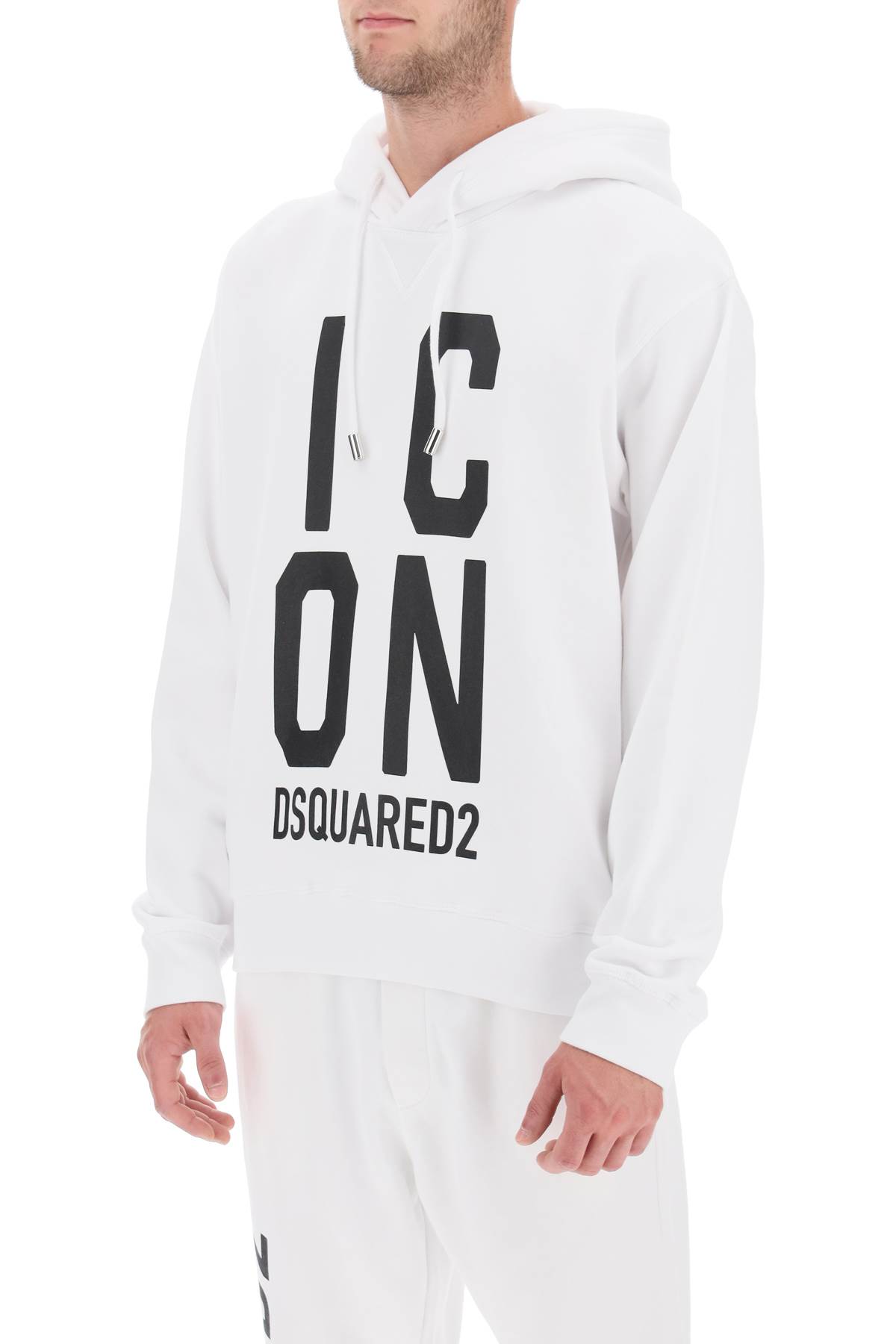 Shop Dsquared2 Icon Squared Cool Fit Hoodie With Logo Print In White (white)
