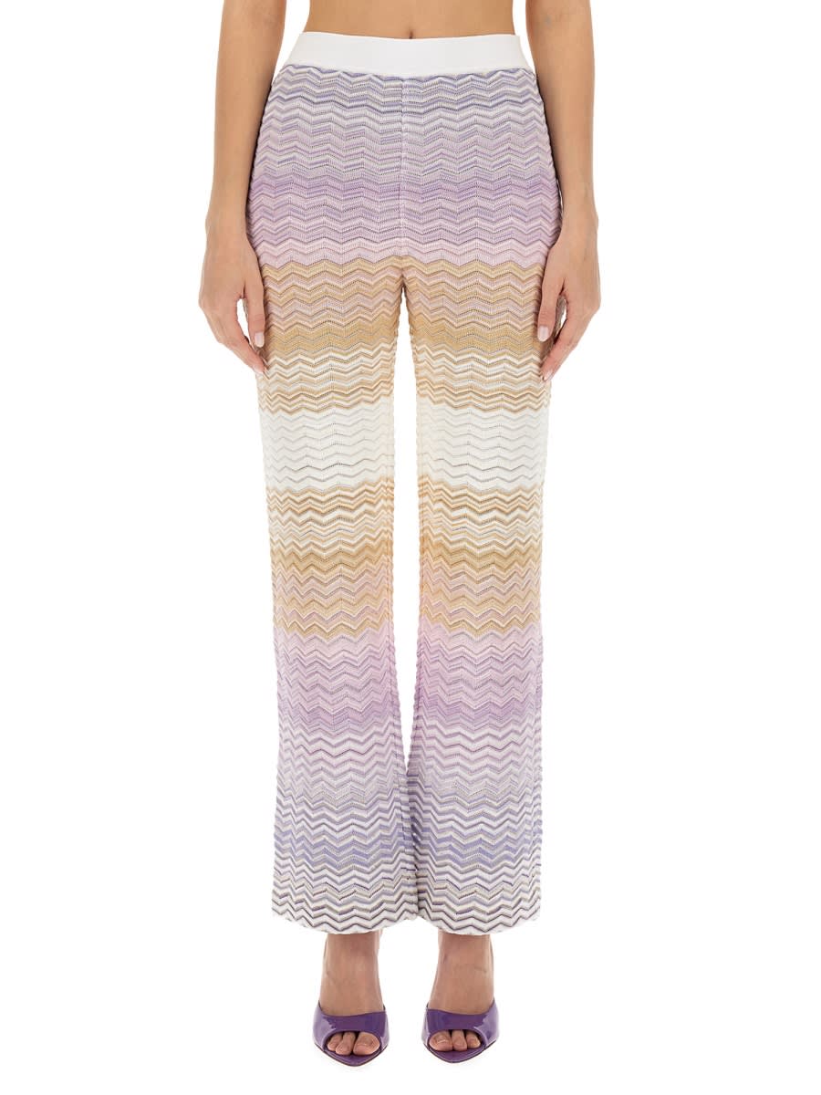 Shop Missoni Flared Pants In Multicolour