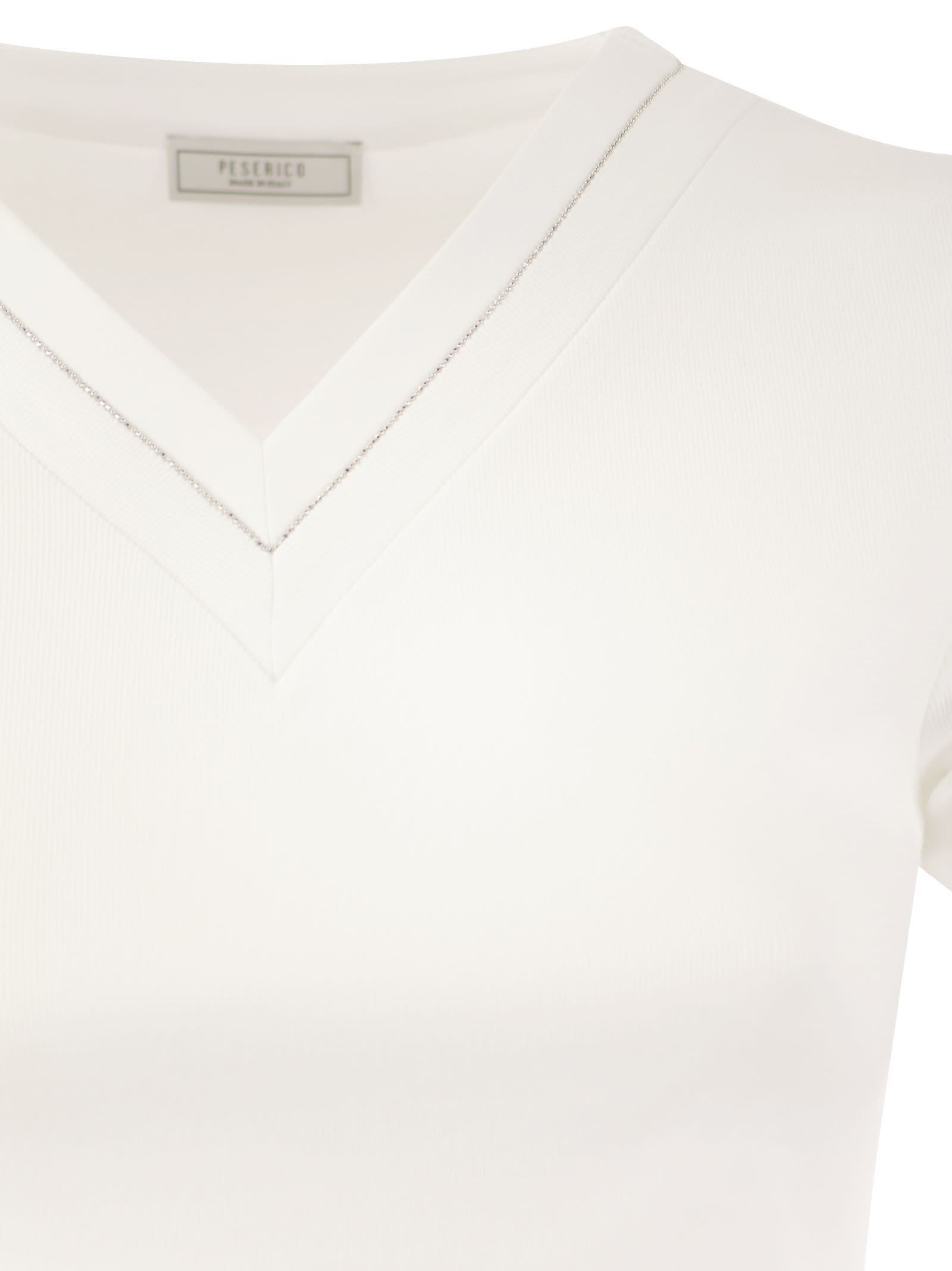 Shop Peserico V-neck Short-sleeved T-shirt In A