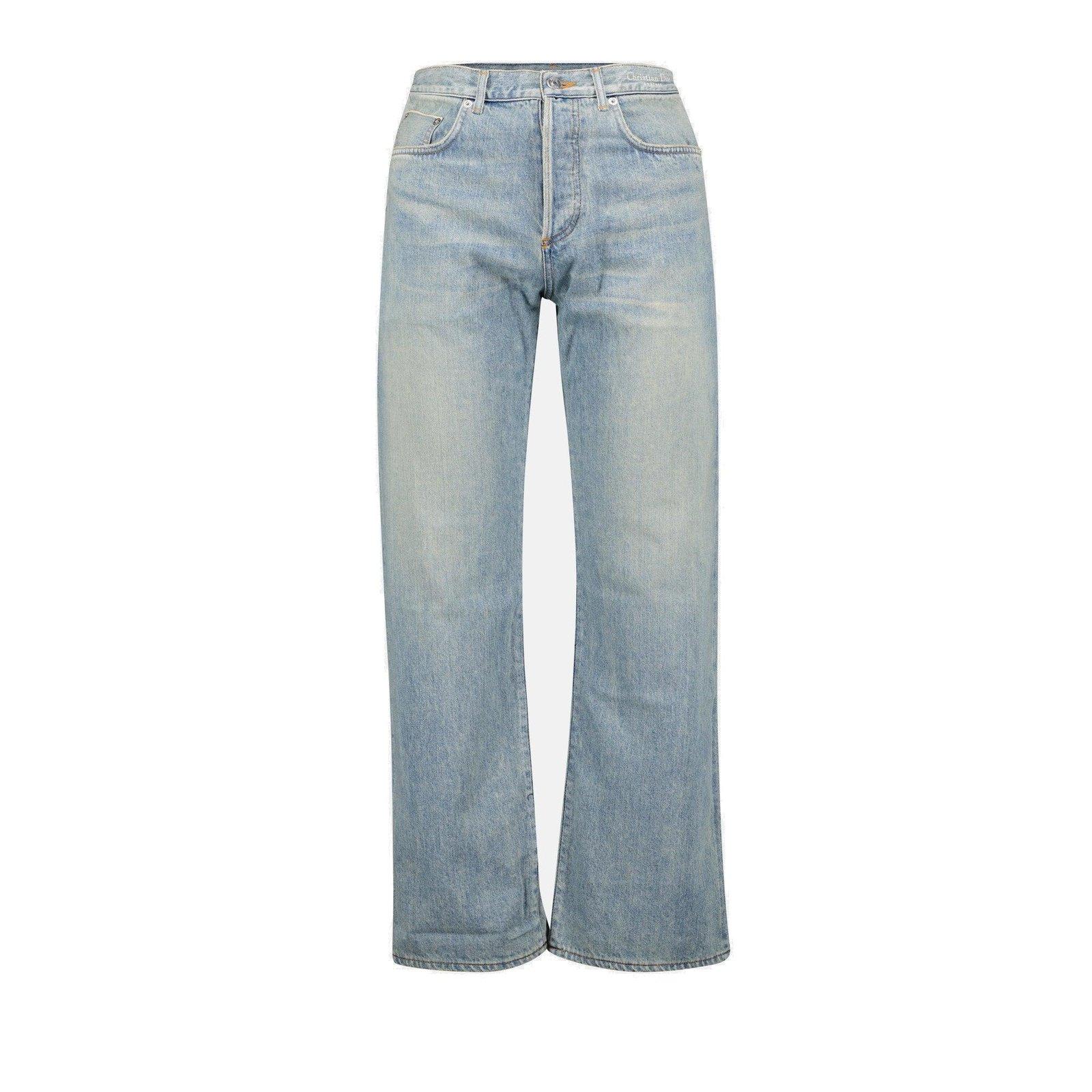 Logo Patch Straight-leg Jeans