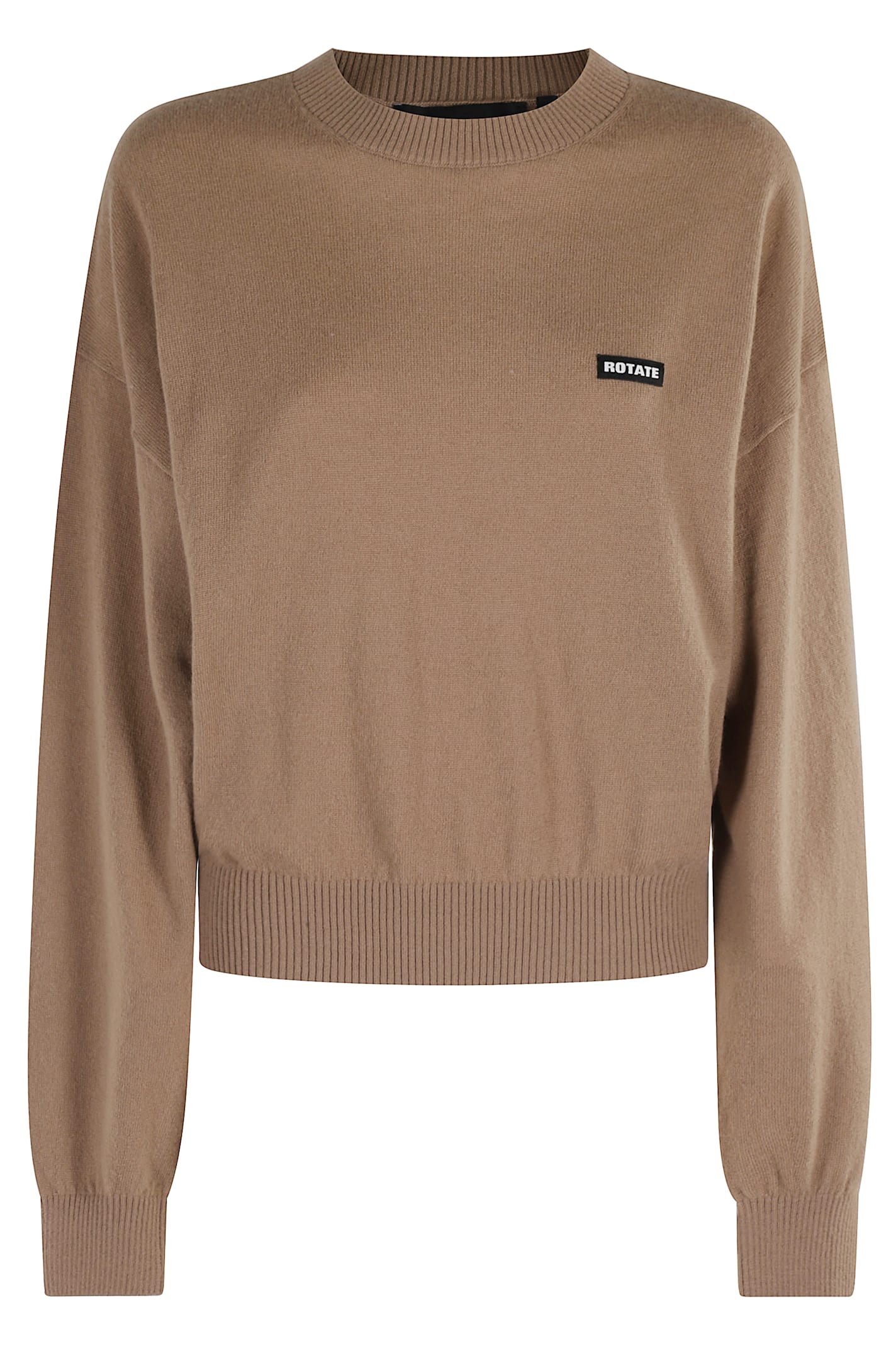 Rotate Birger Christensen Basic Crewneck Sweater In Brown