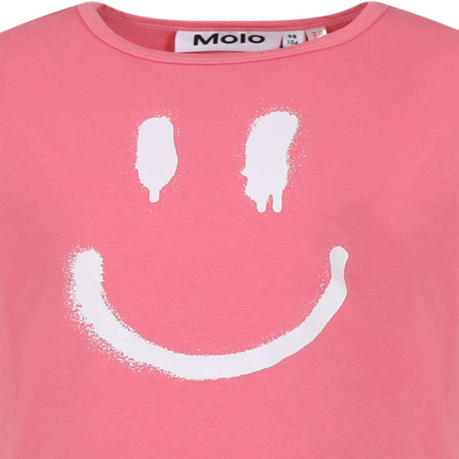 Shop Molo Pink Pajamas For Kids With Smiley