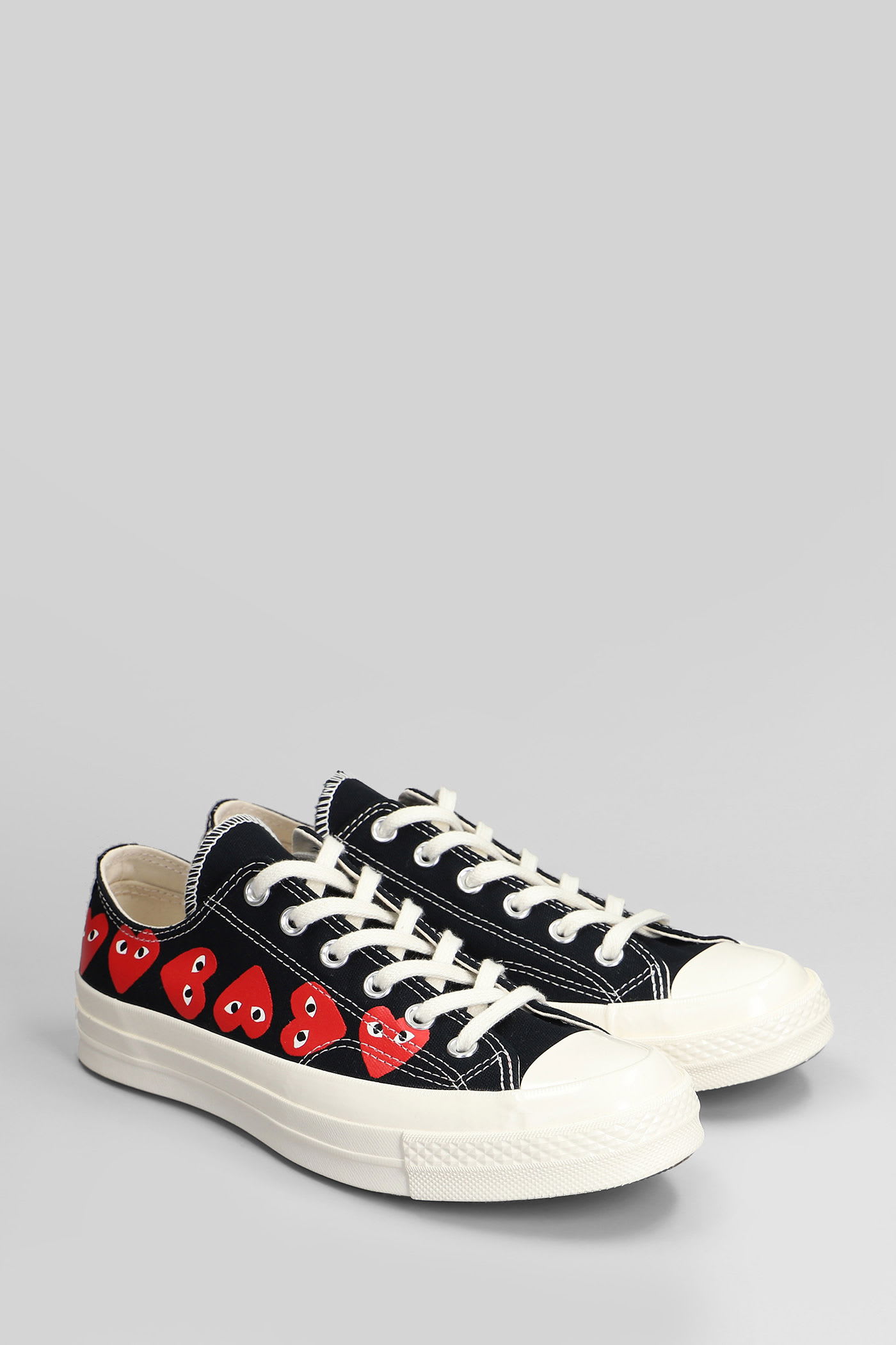 Comme Des Garçons Play Chuck 70 Cdg Low Sneakers In Black Cotton In Black