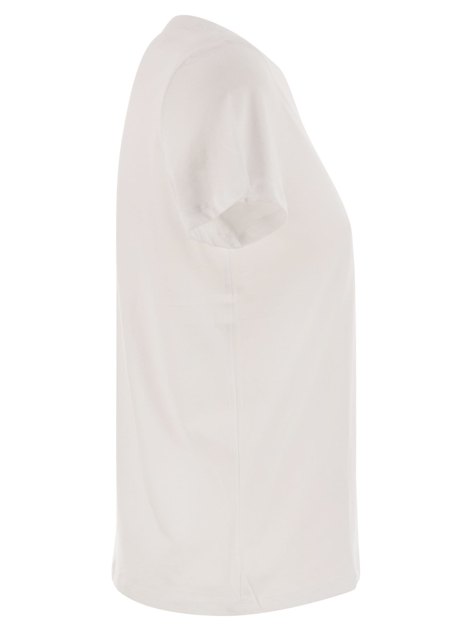 Majestic Crew-neck Short-sleeved Cotton T-shirt In White