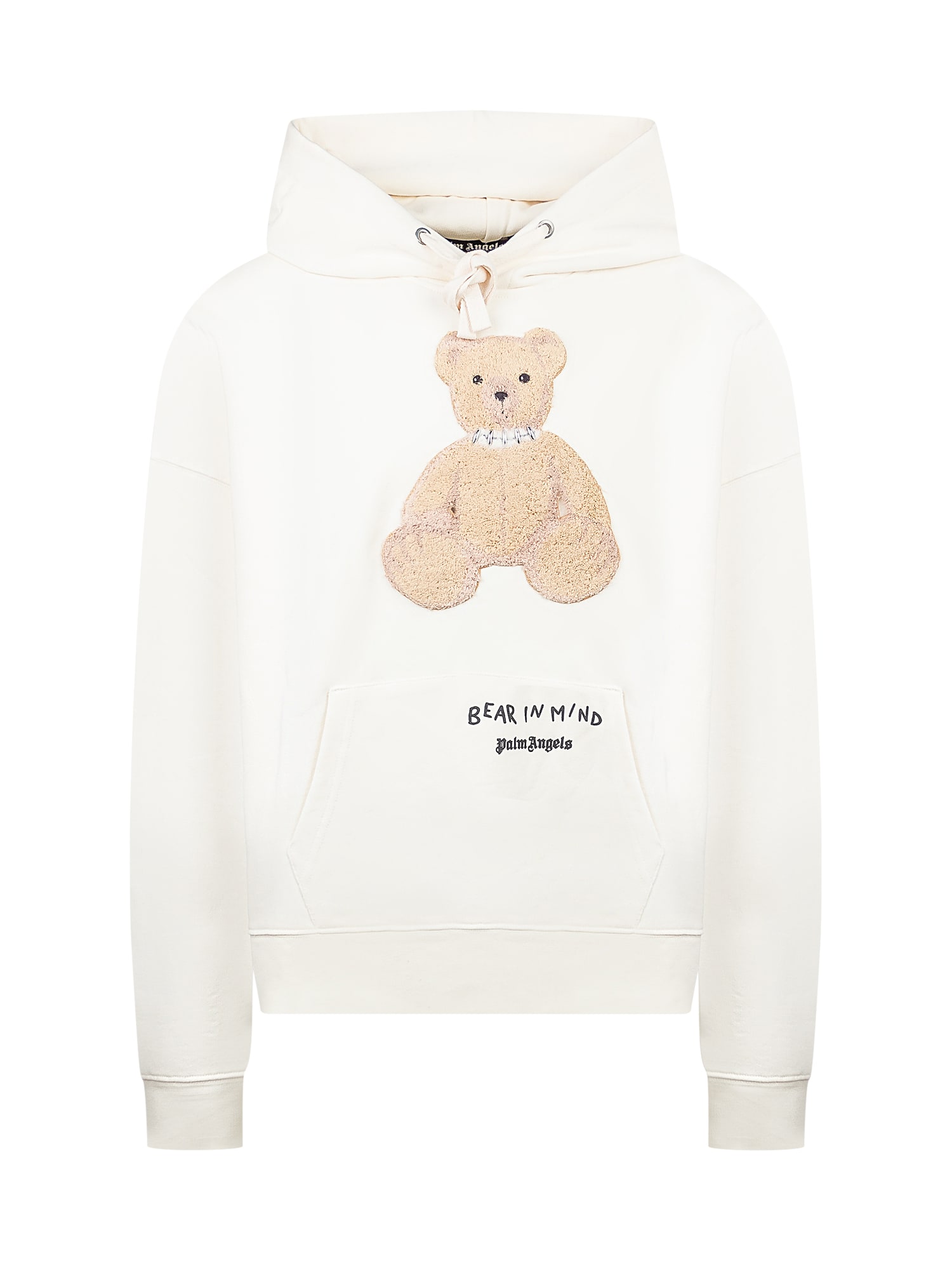 Shop Palm Angels Bear In Mind Hoodie In Off White Brown