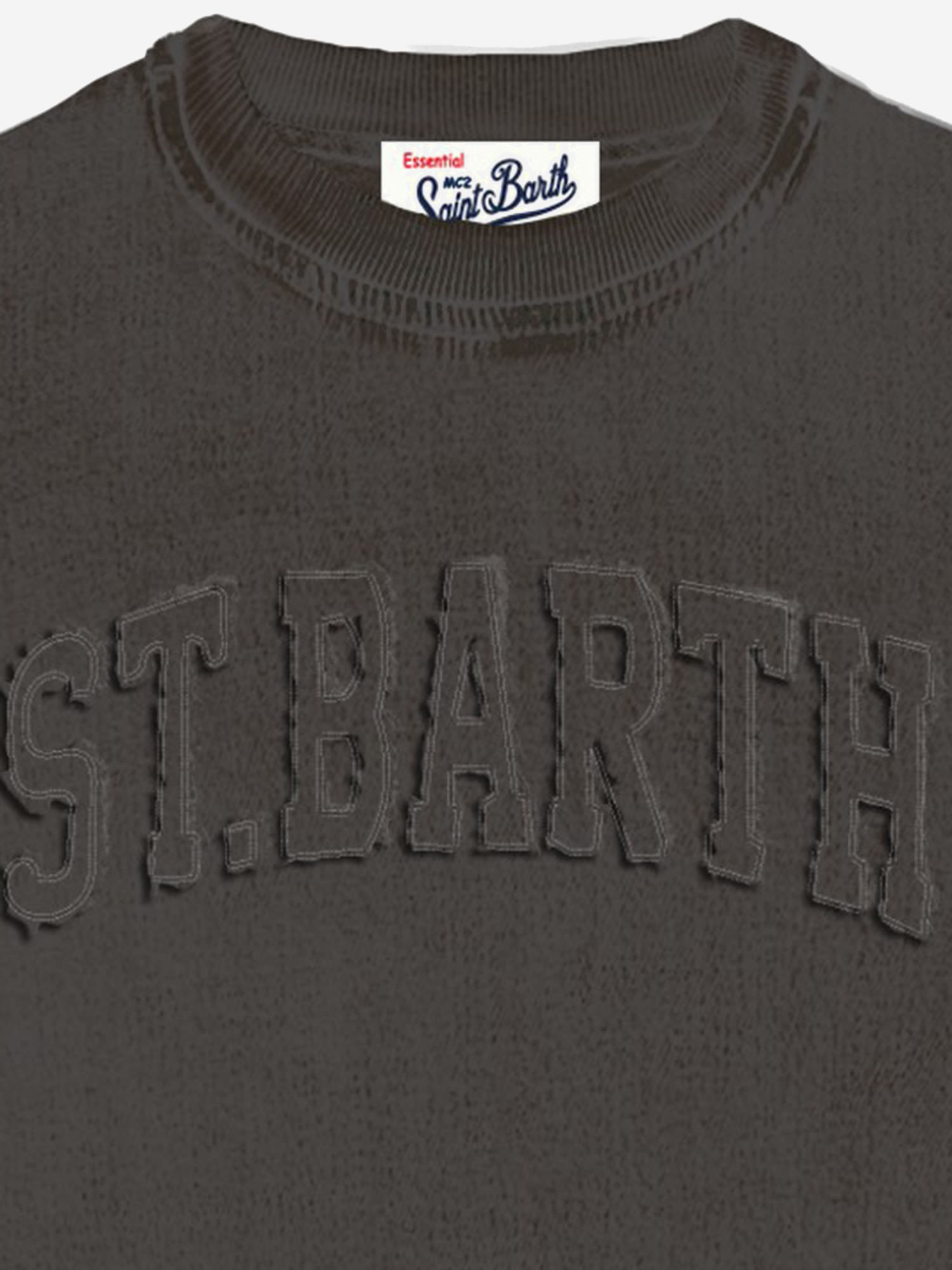 Mc2 Saint Barth Logo-embroidered Long-sleeved Sweatshirt In Black