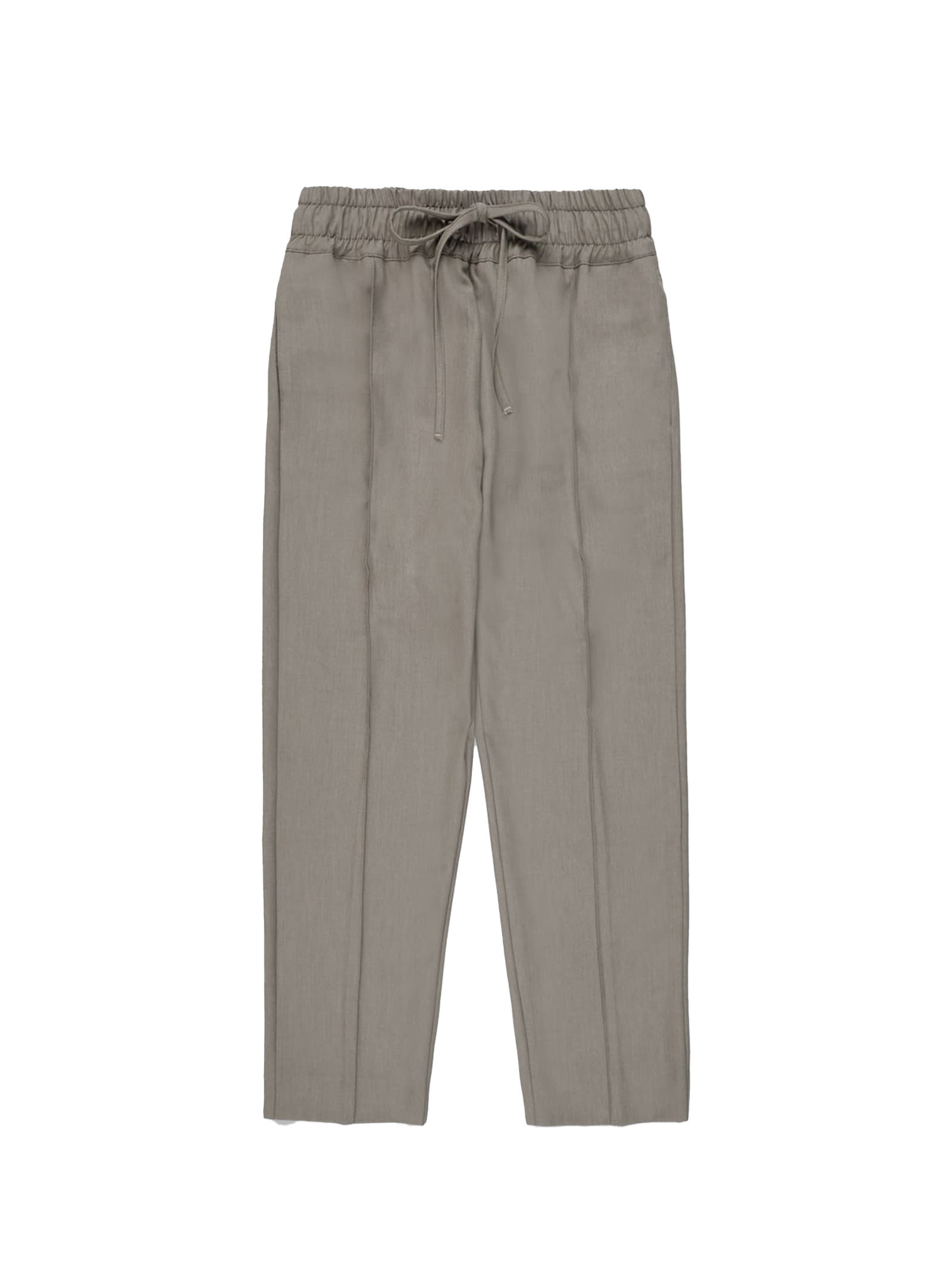 Shop Cruna Dove Gray Viscose Trousers In Tortora