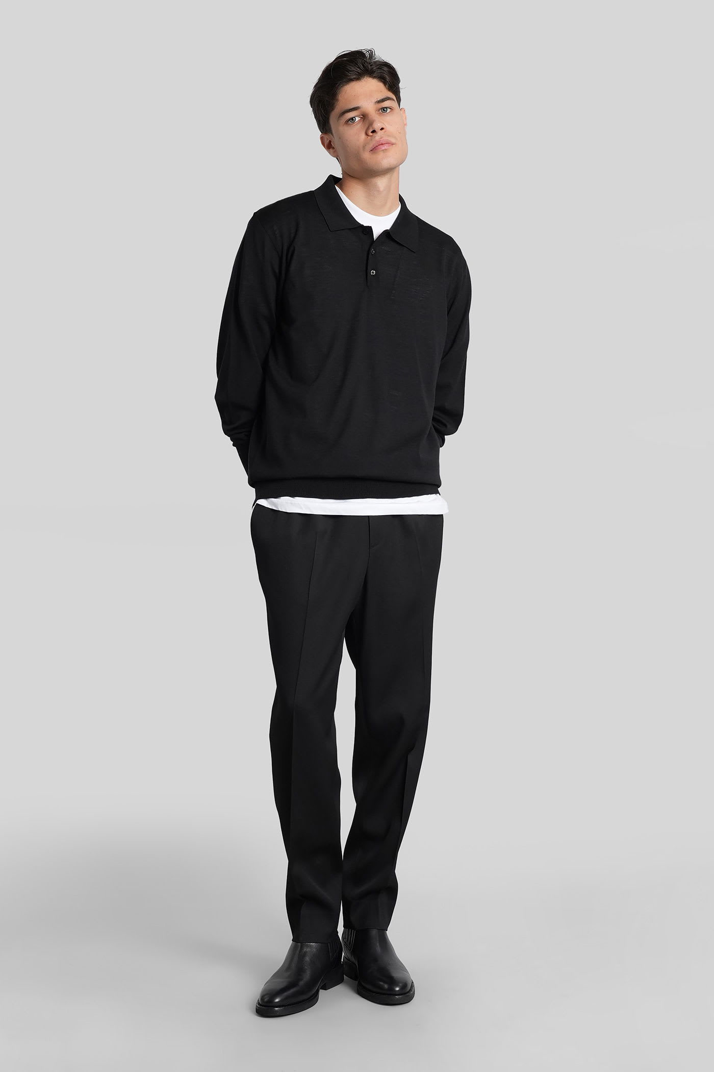 Golden Goose Luke Pants In Black Wool In Black