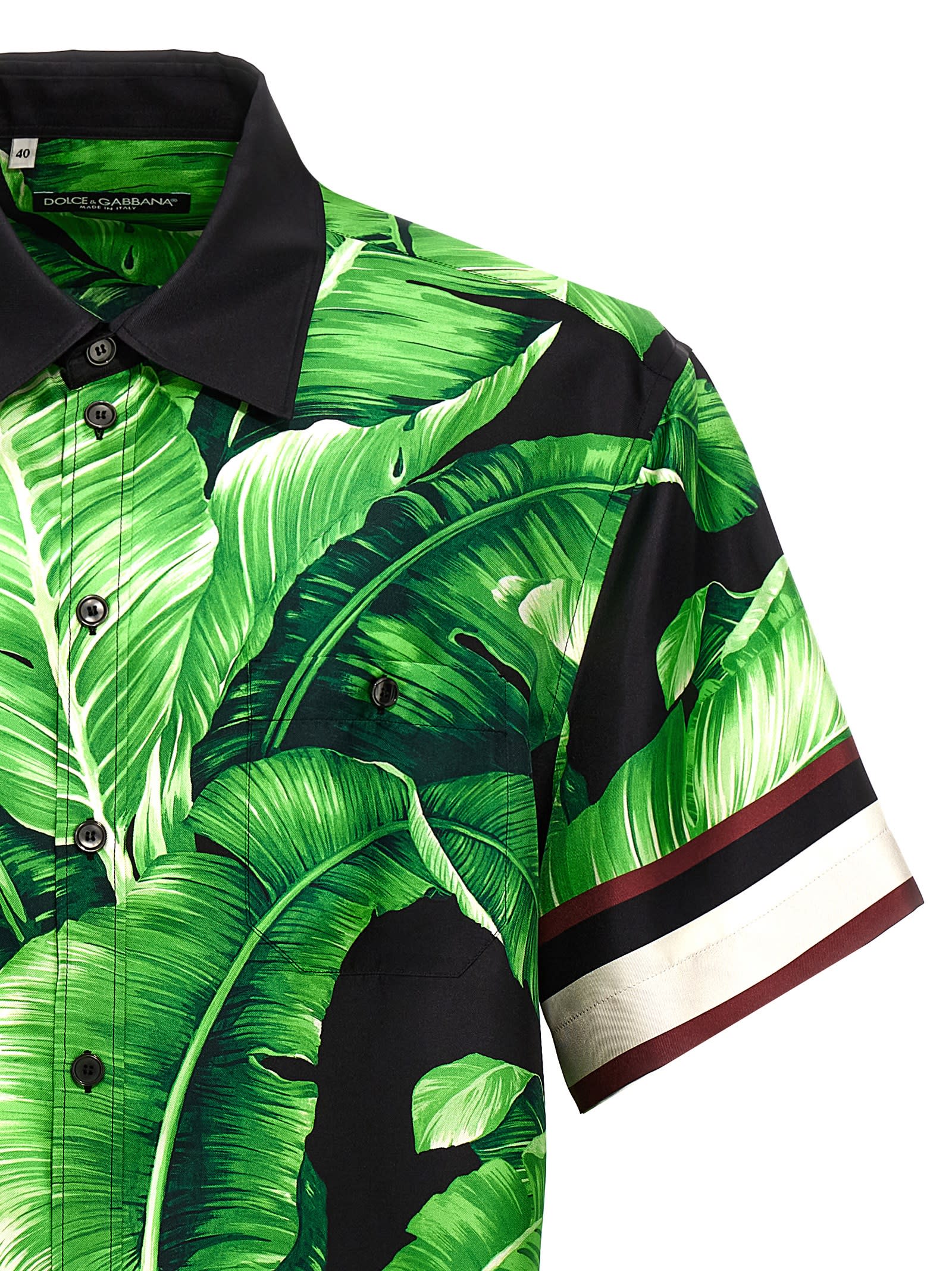 Shop Dolce & Gabbana Banano Shirt In Green/black