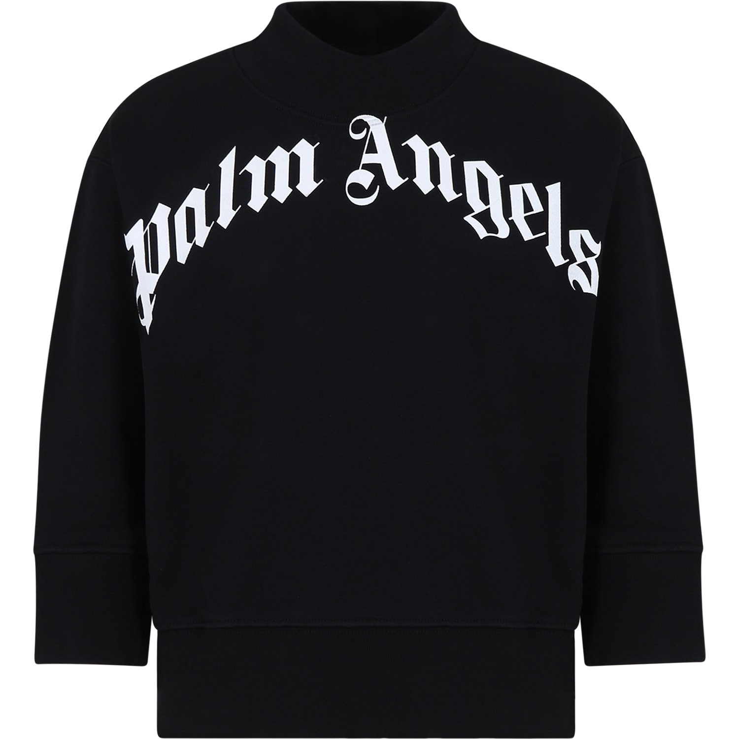 Palm Angels Black Sweatshirt For Kids With Logo