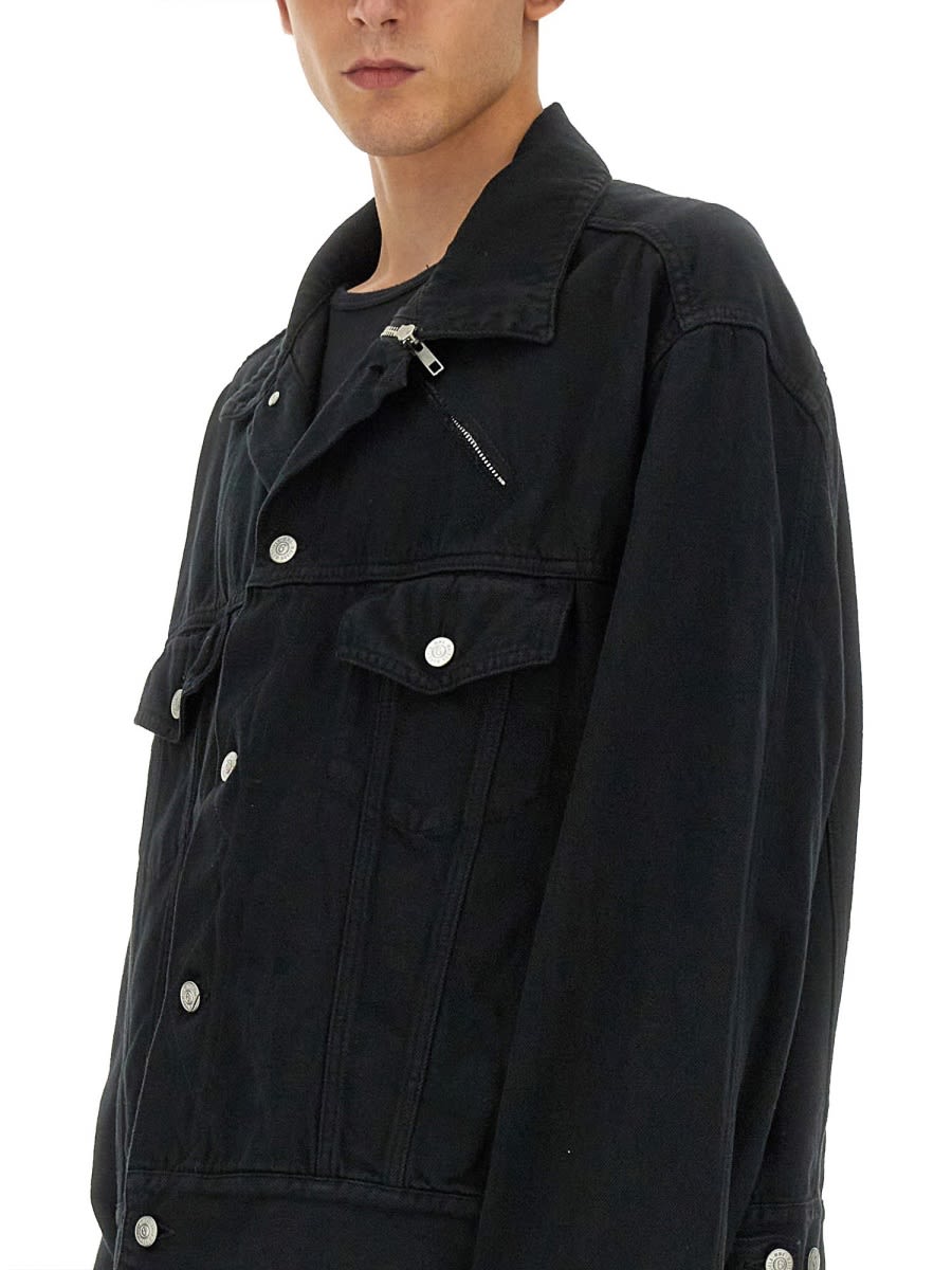 Shop Mm6 Maison Margiela Denim Jacket In Black