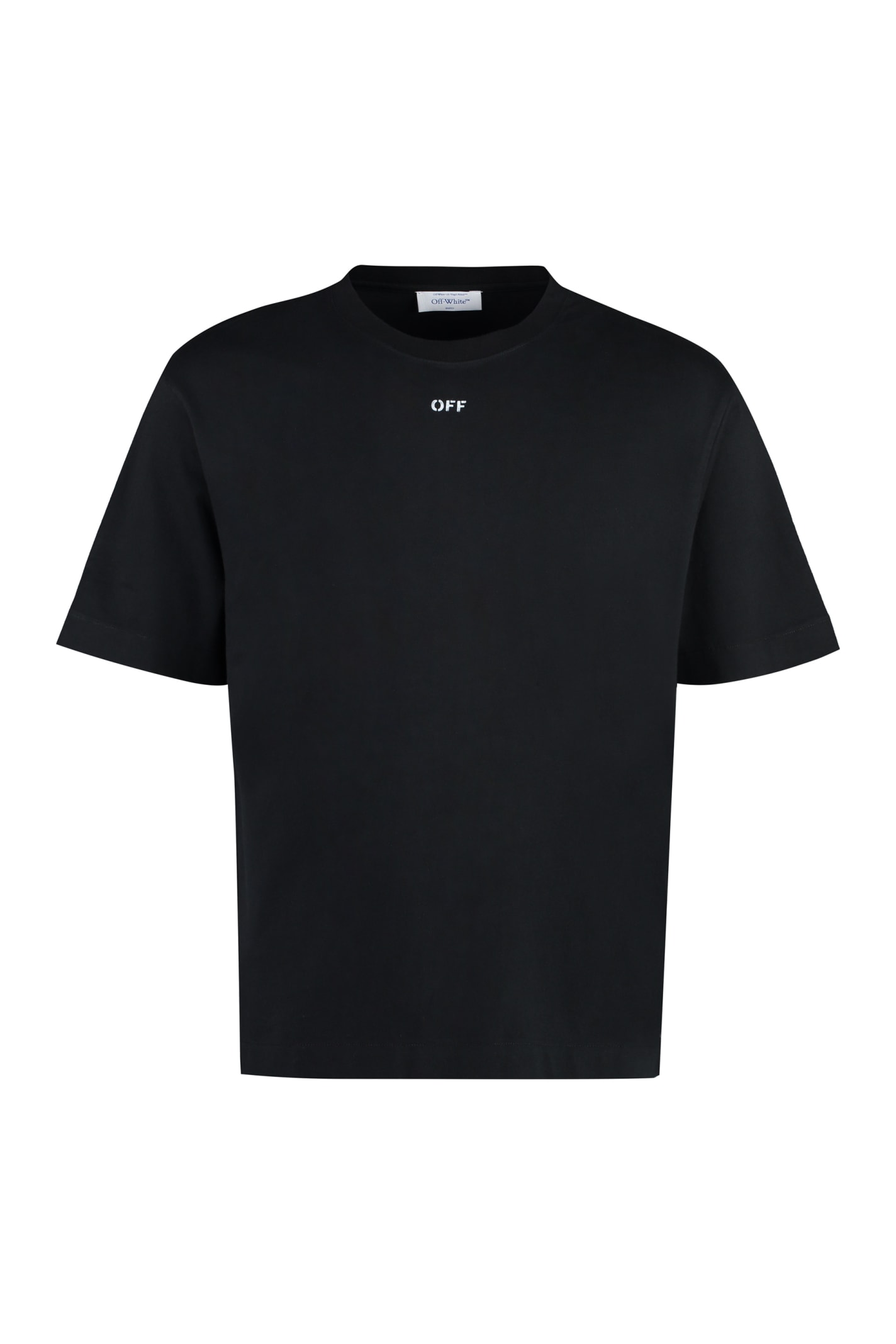 Shop Off-white Cotton Crew-neck T-shirt In Black