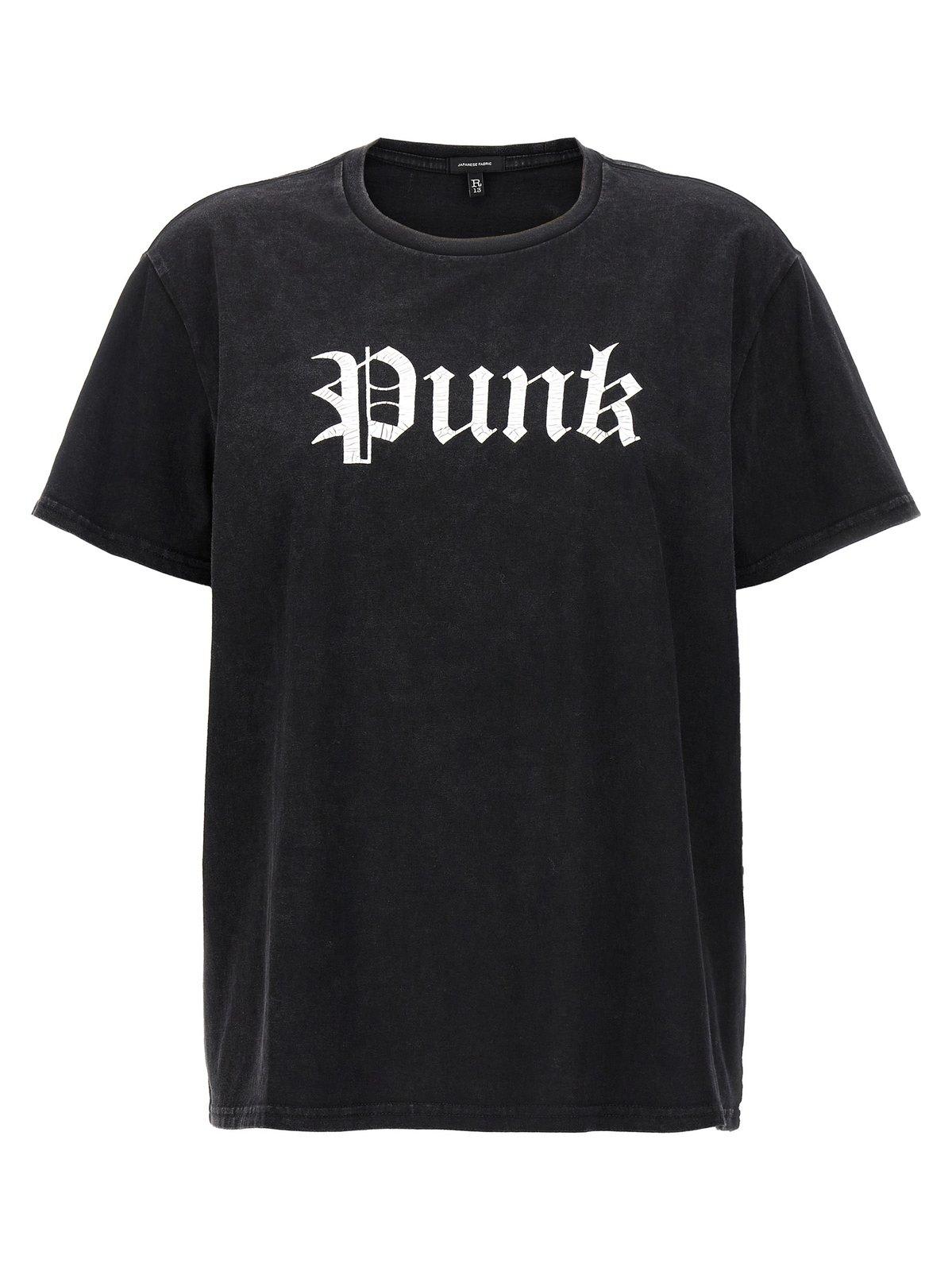 Shop R13 Punk-printed Crewneck T-shirt In Black