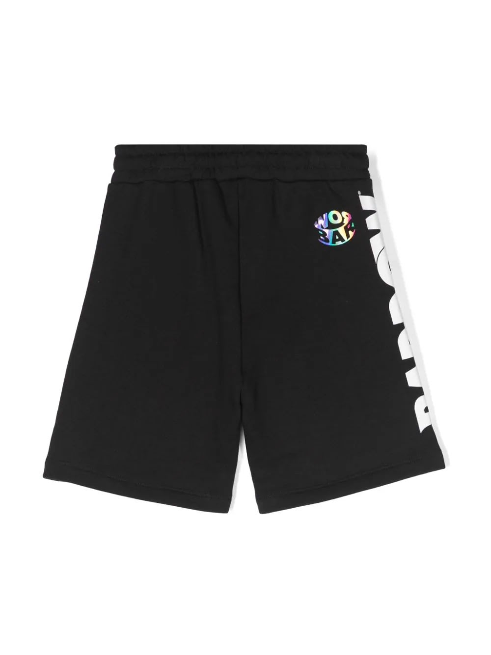 Shop Barrow Black Sports Shorts With Logo And Lettering