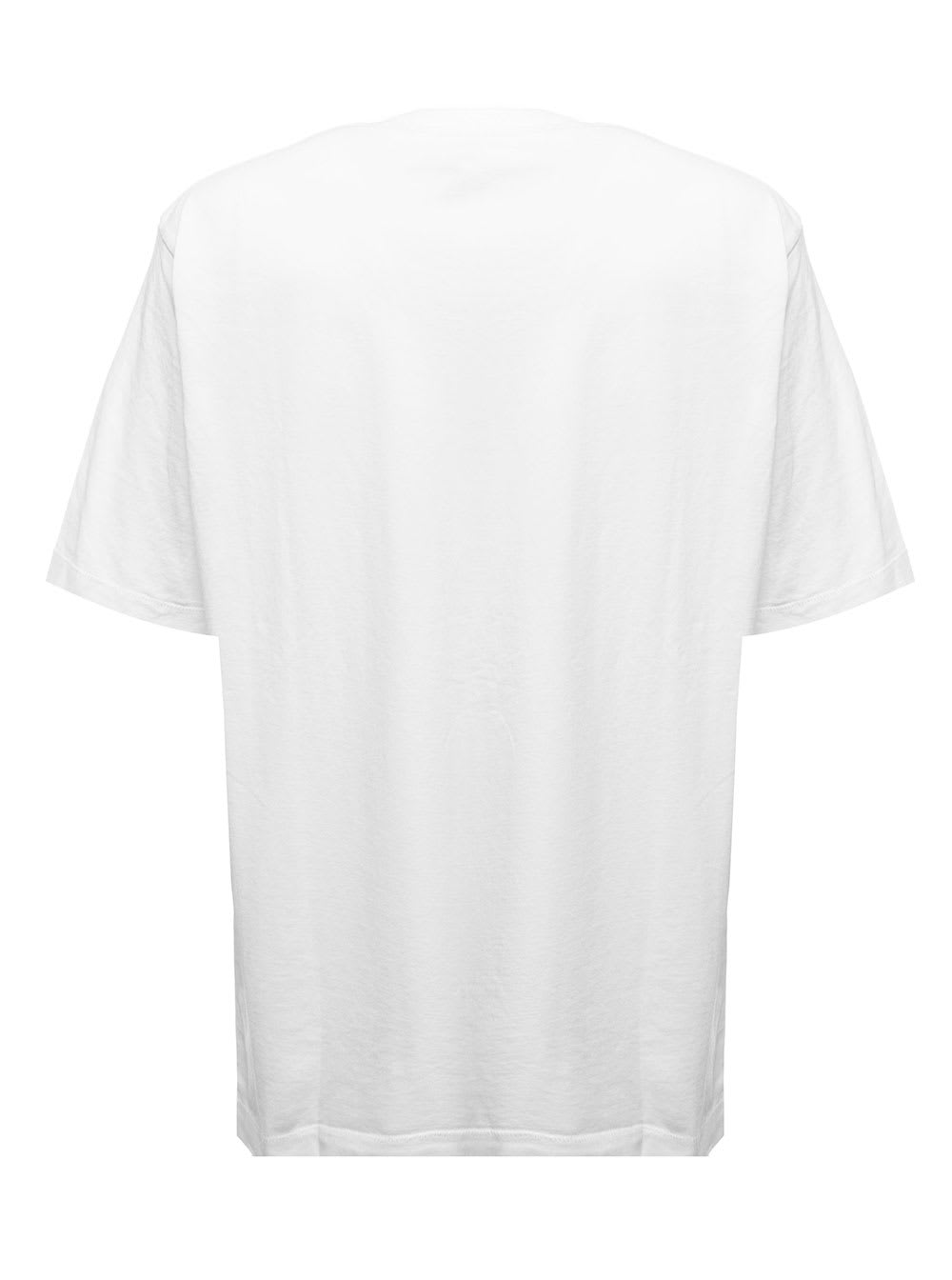 Shop Kenzo White Cotton T-shirt With Embroidered Crest Logo  Man