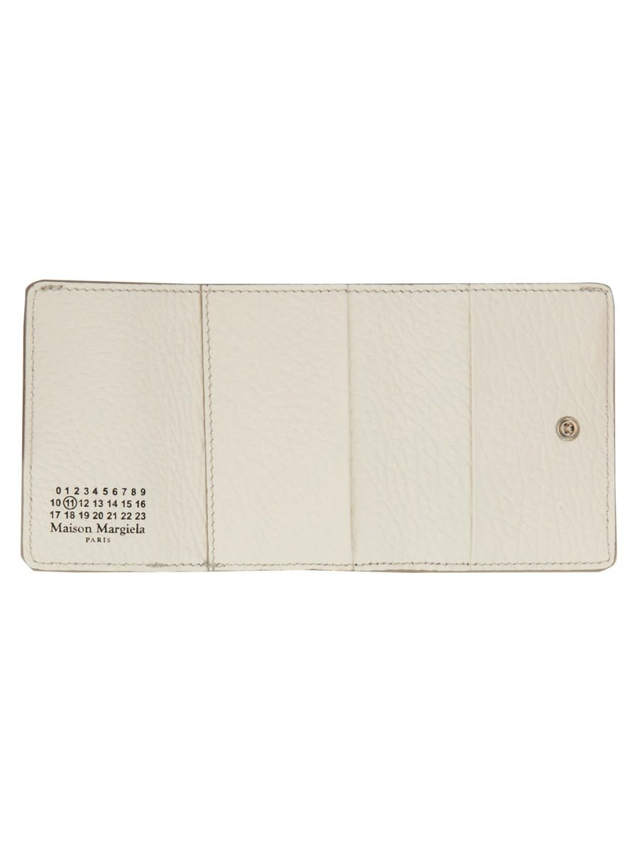 Shop Maison Margiela Four Stitches Compact Wallet In White