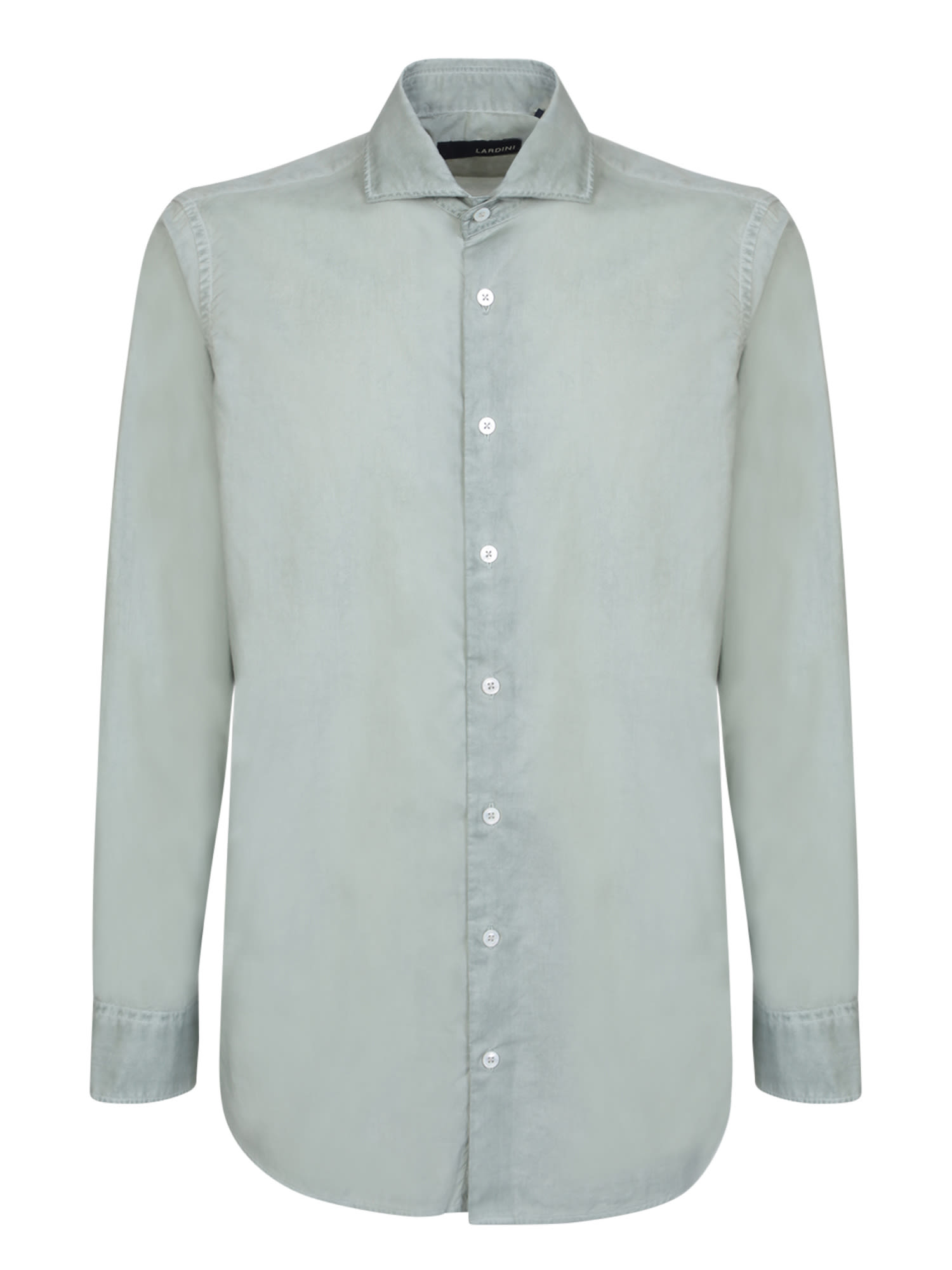 Shop Lardini Mint Green Cotton Shirt