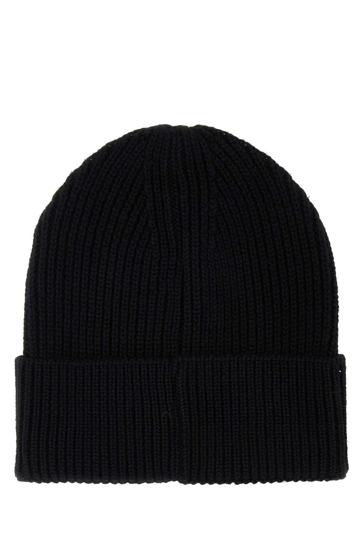 Marcelo Burlon County Of Milan Black Wool And Acrylic Beanie Hat In Blackwhite