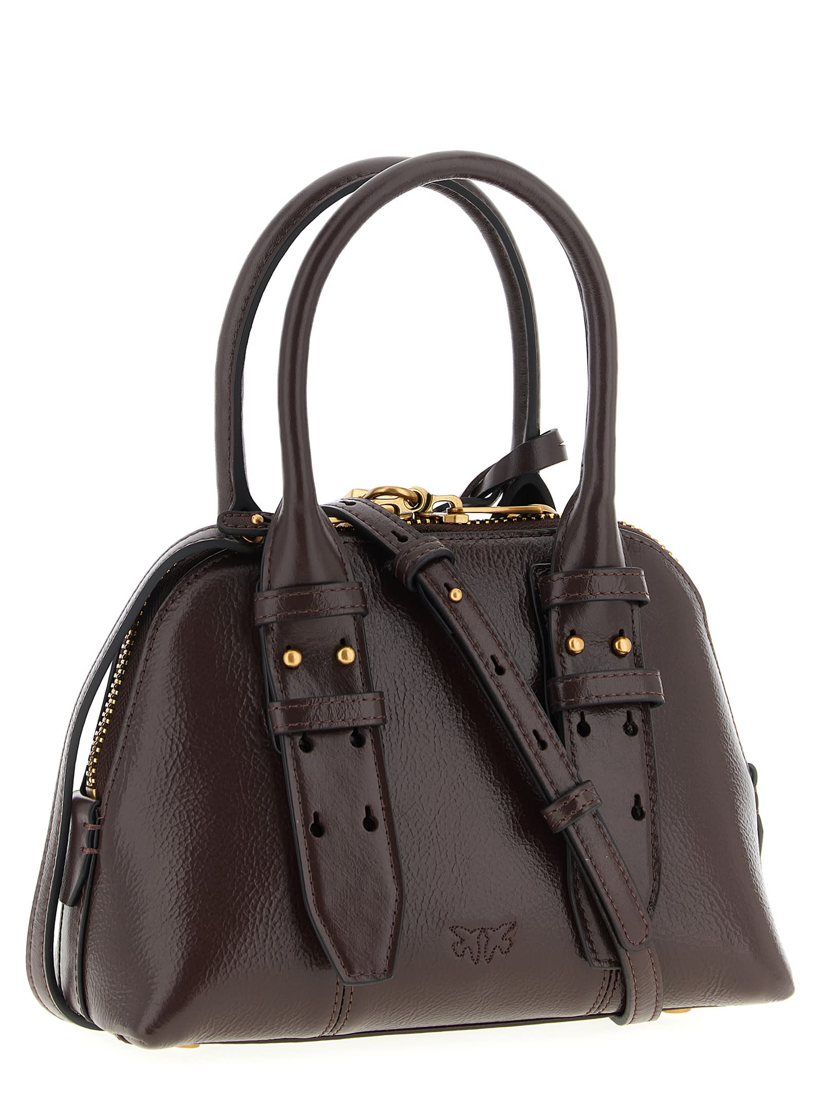 Pinko Bowling Mini Handbag In Burgundy