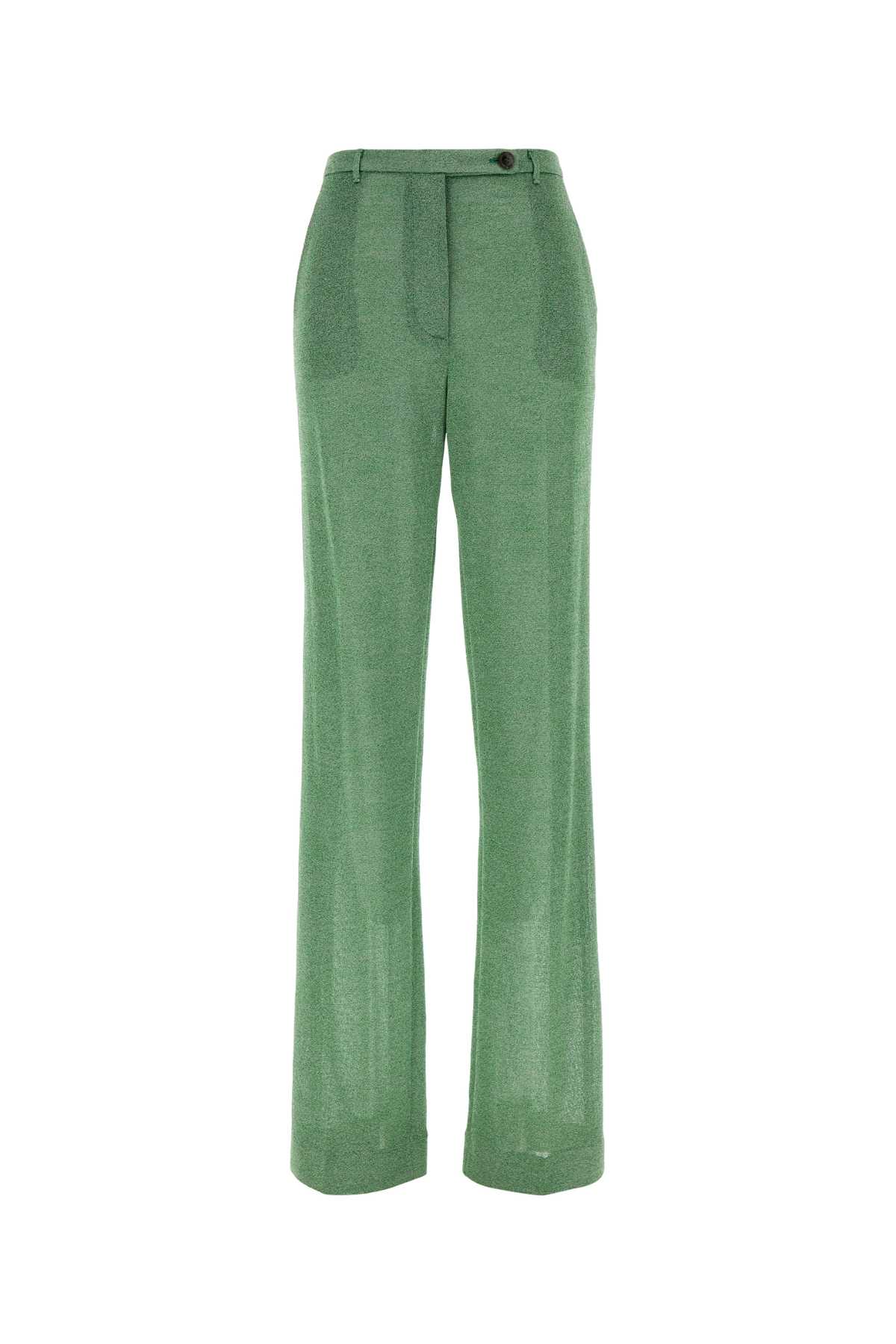 Miu Miu Wide Leg Viscose Blend Trousers In Green