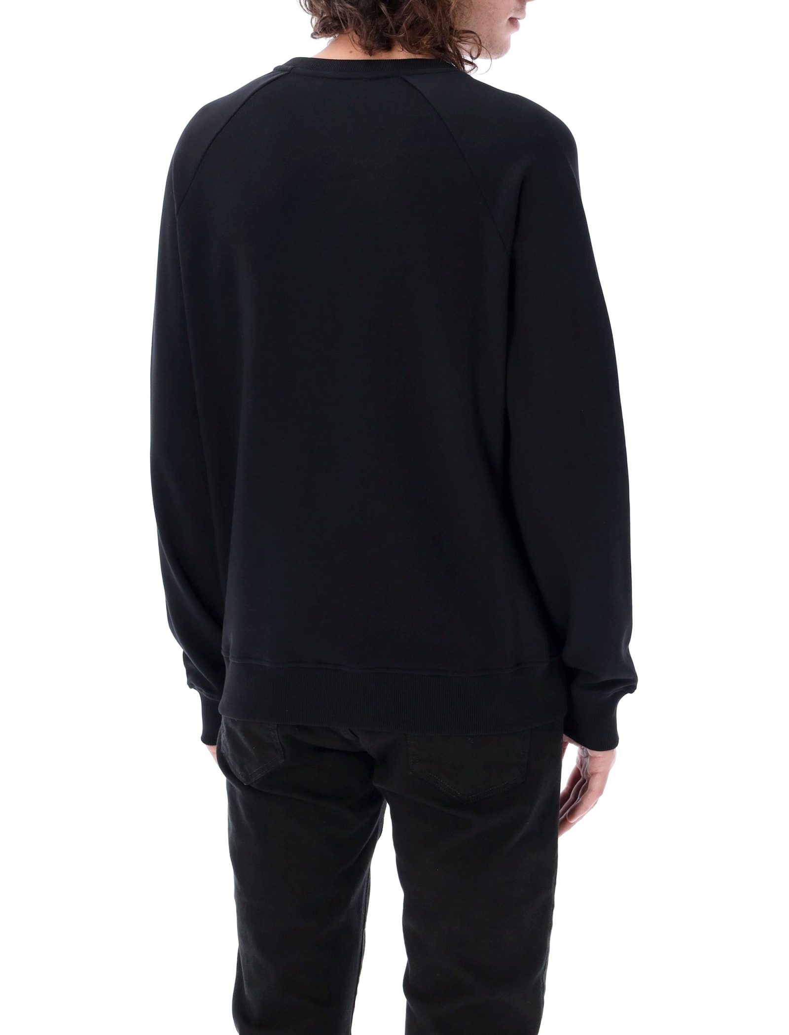 Shop Balmain Logo Sweatshirt In Nero Bianco