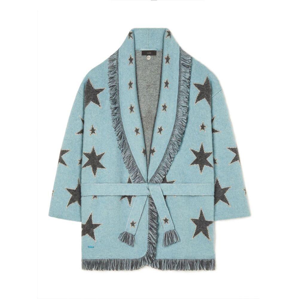 ALANUI STAR PRINTED BELTED FRINGED CARDIGAN