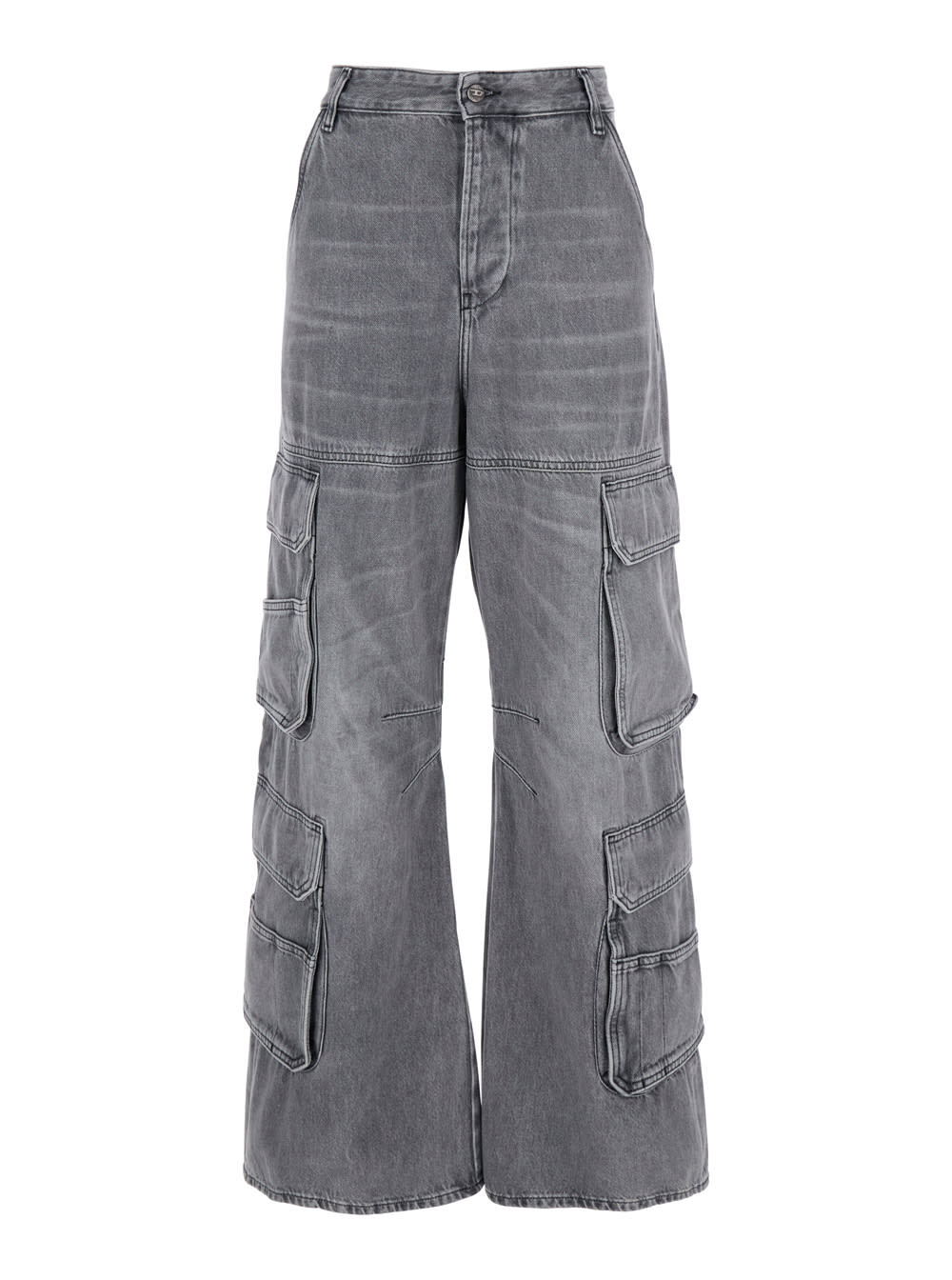 d-sire 1996 Grey Cargo Jeans With Faded Effect In Cotton Woman