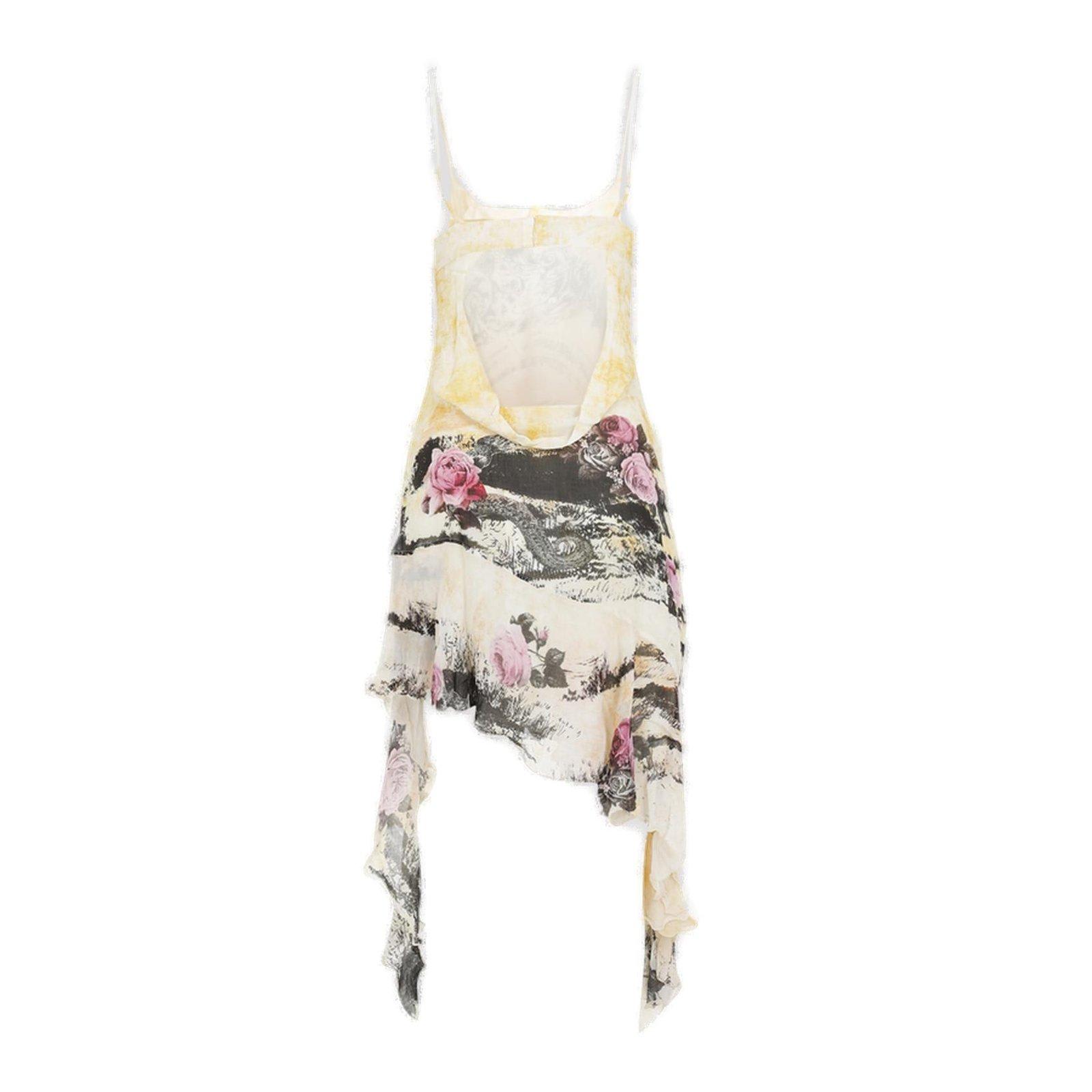 Shop Acne Studios Printed Strap Dress In Bqa Multi Yellow