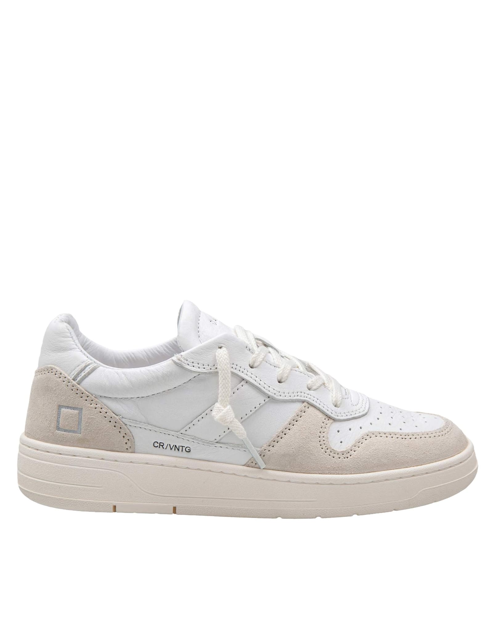 DATE COURT 2.0 VINTAGE LEATHER AND SUEDE SNEAKERS WHITE COLOR 