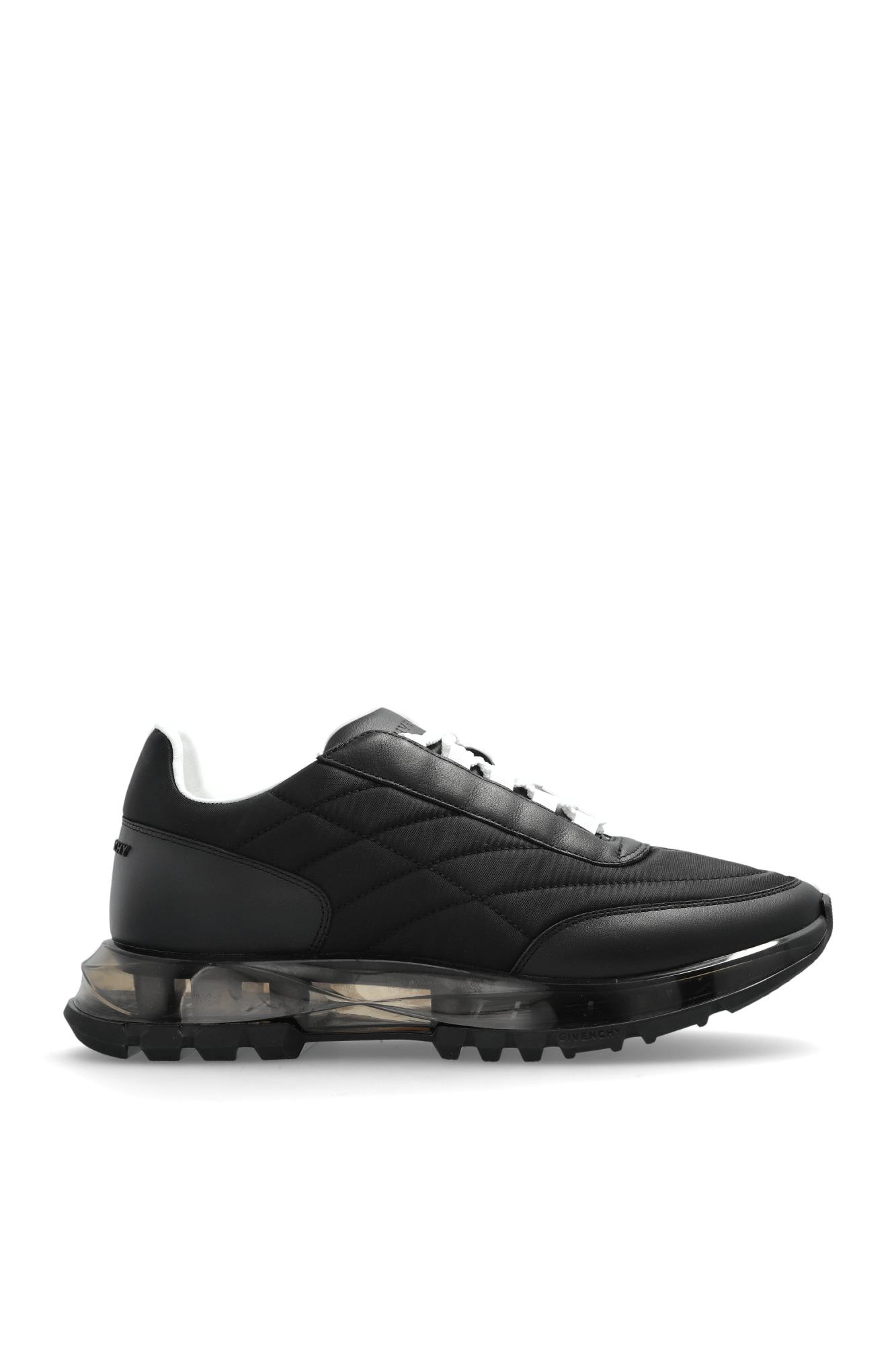 Givenchy Quilted Black Sneakers With Translucent Sole And Contrasting Laces In Black