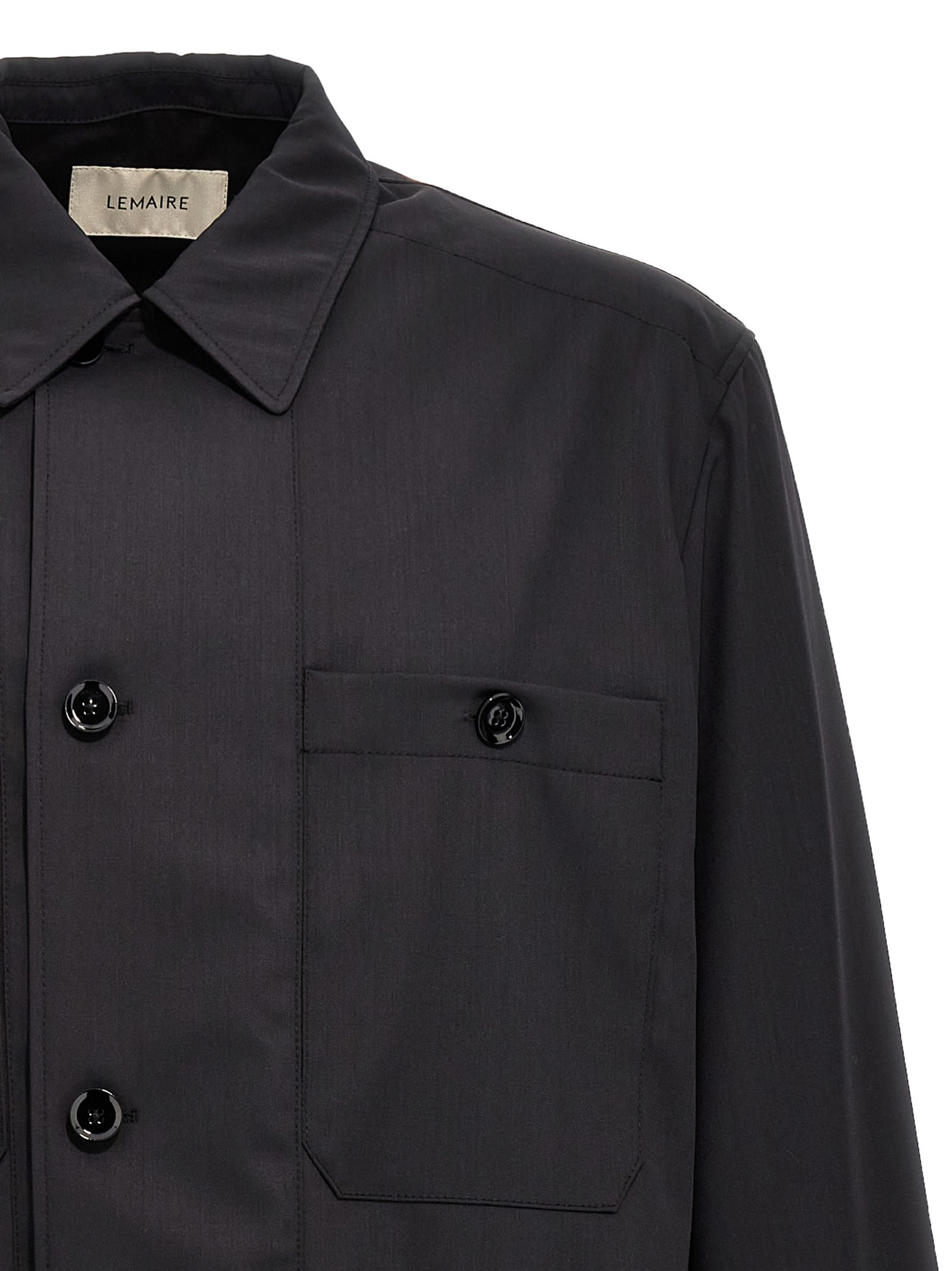 Shop Lemaire Overshirt Soft Military In Black