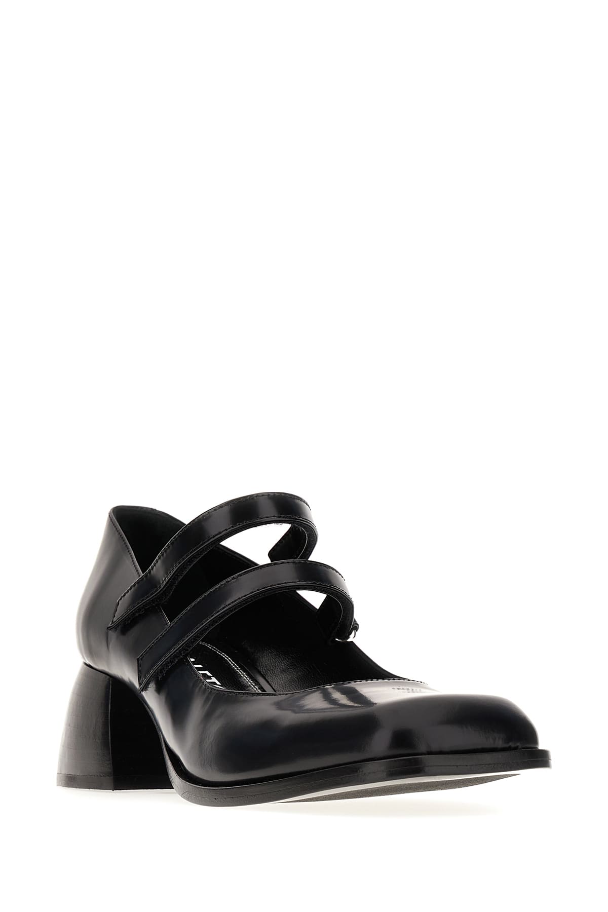 Shop Nodaleto Black Leather Bulla Bacara Pumps In Black Glassed