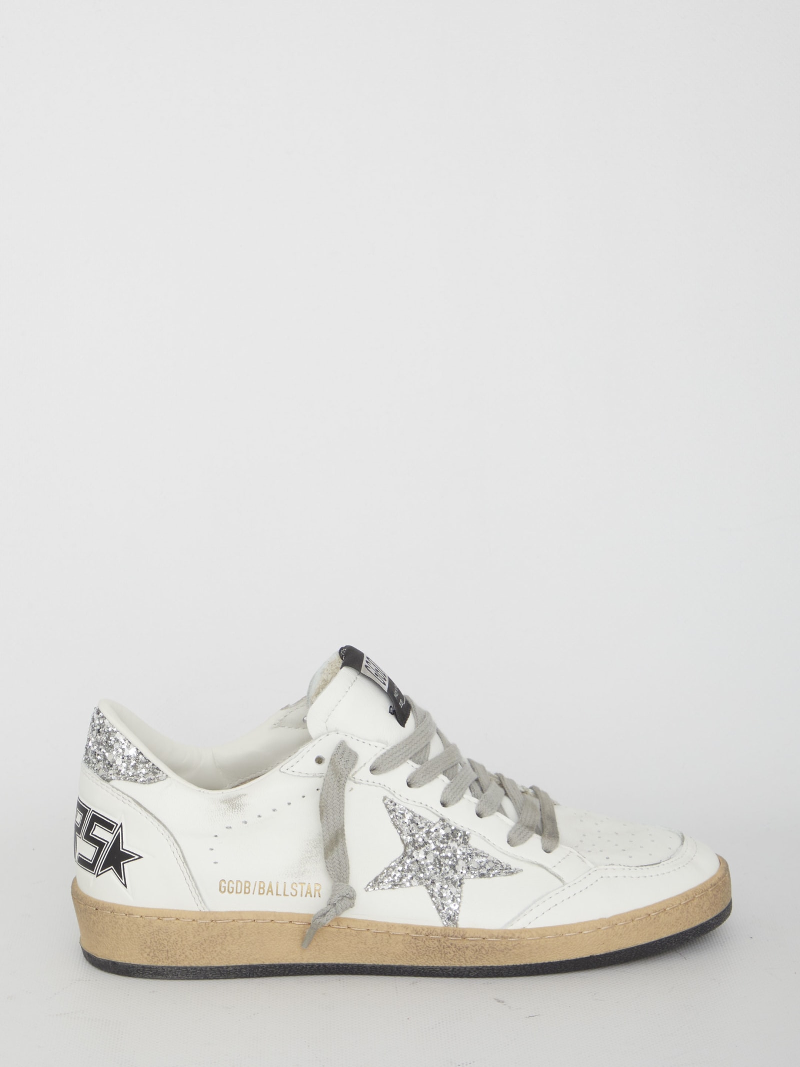 Golden Goose Deluxe Brand Women Ballstar Leather Sneakers With Logo On The Side In White
