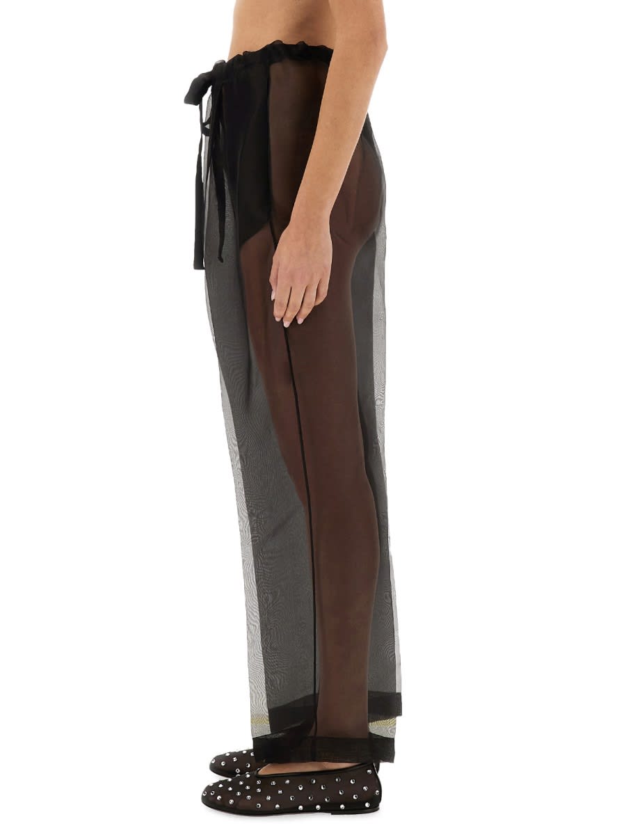 Khaite Trenton Silk Organza Sheer Pants In Black