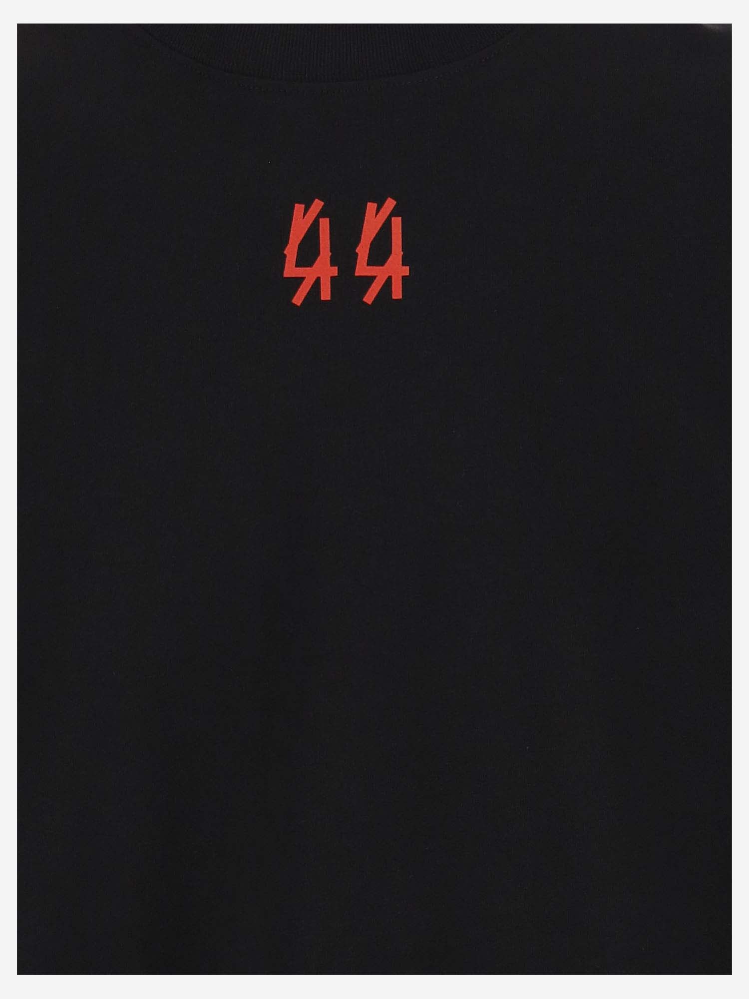 Shop 44 Label Group Cotton T-shirt With Logo In Black