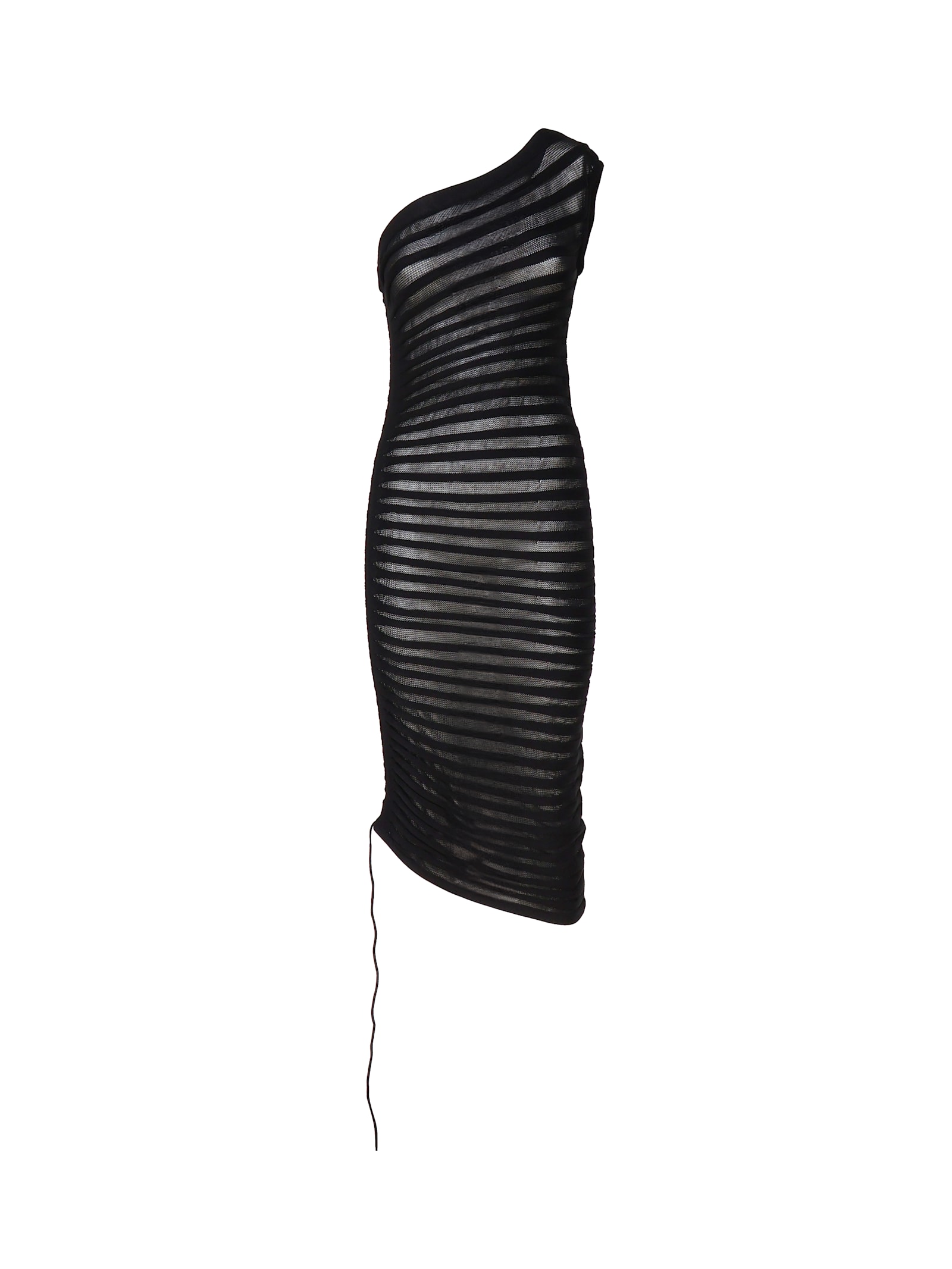 ALAÏA ASYMMETRICAL 3D KNITTED SKELETON DRESS 