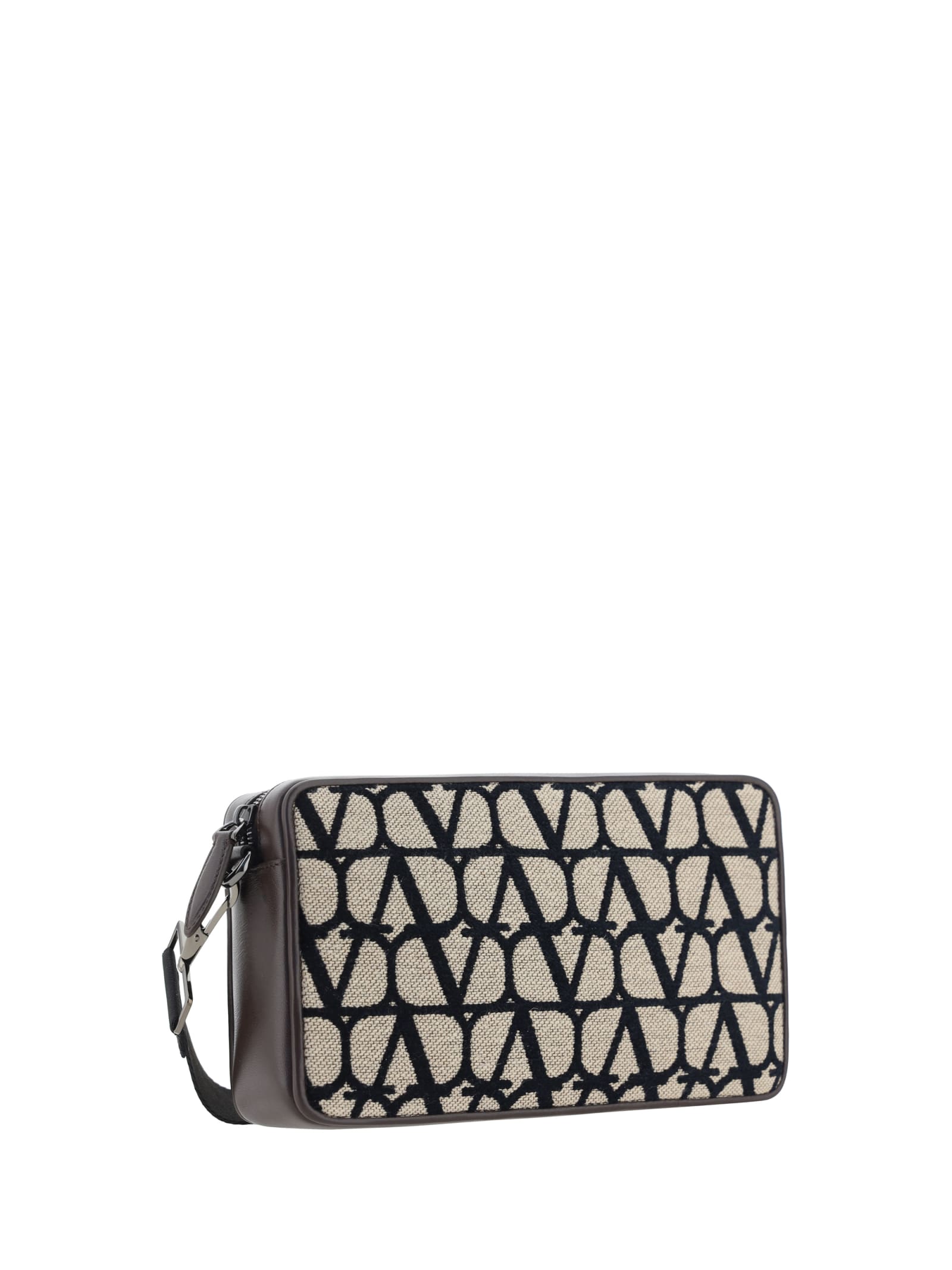 Shop Valentino Toile Iconographe Shoulder Bag In Naturale/nero/fondant